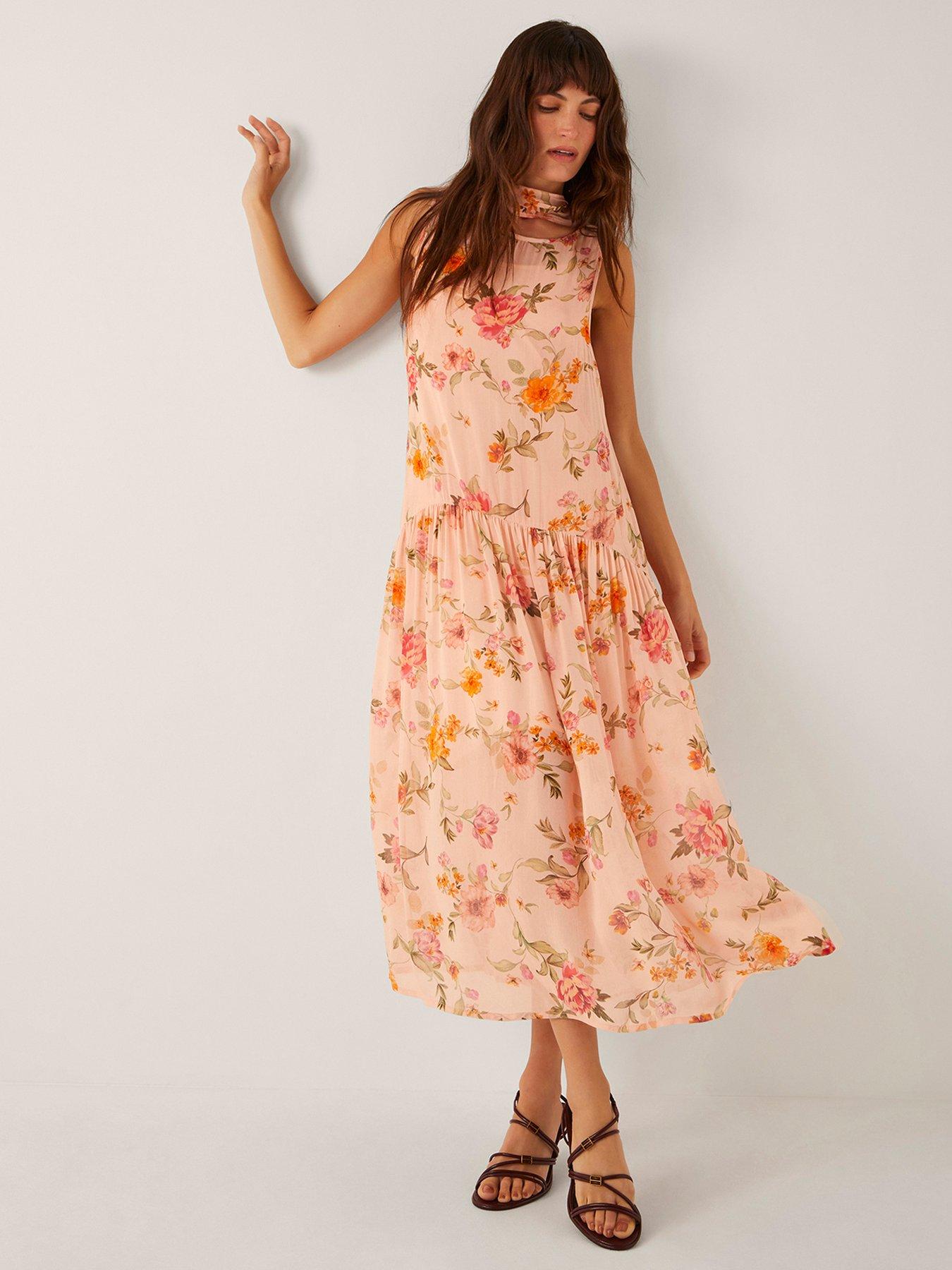 undefined Cassia Floral Dress - Nude