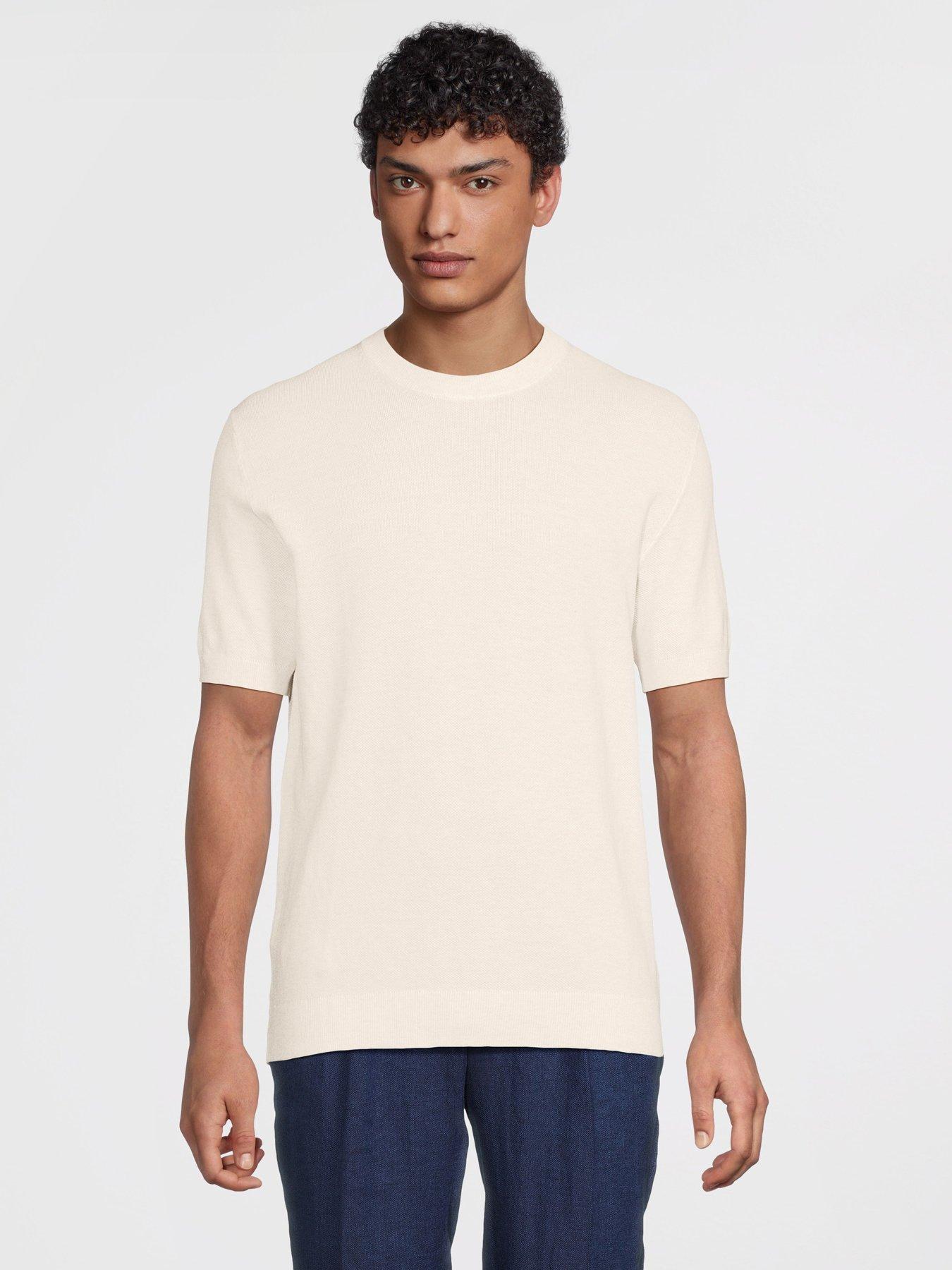 Mango Andrew Knitted T-Shirt - Light Beige