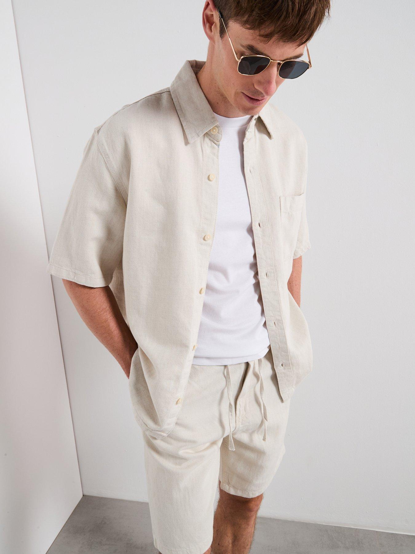 undefined Guido Short Sleeve Shirt - Light Beige