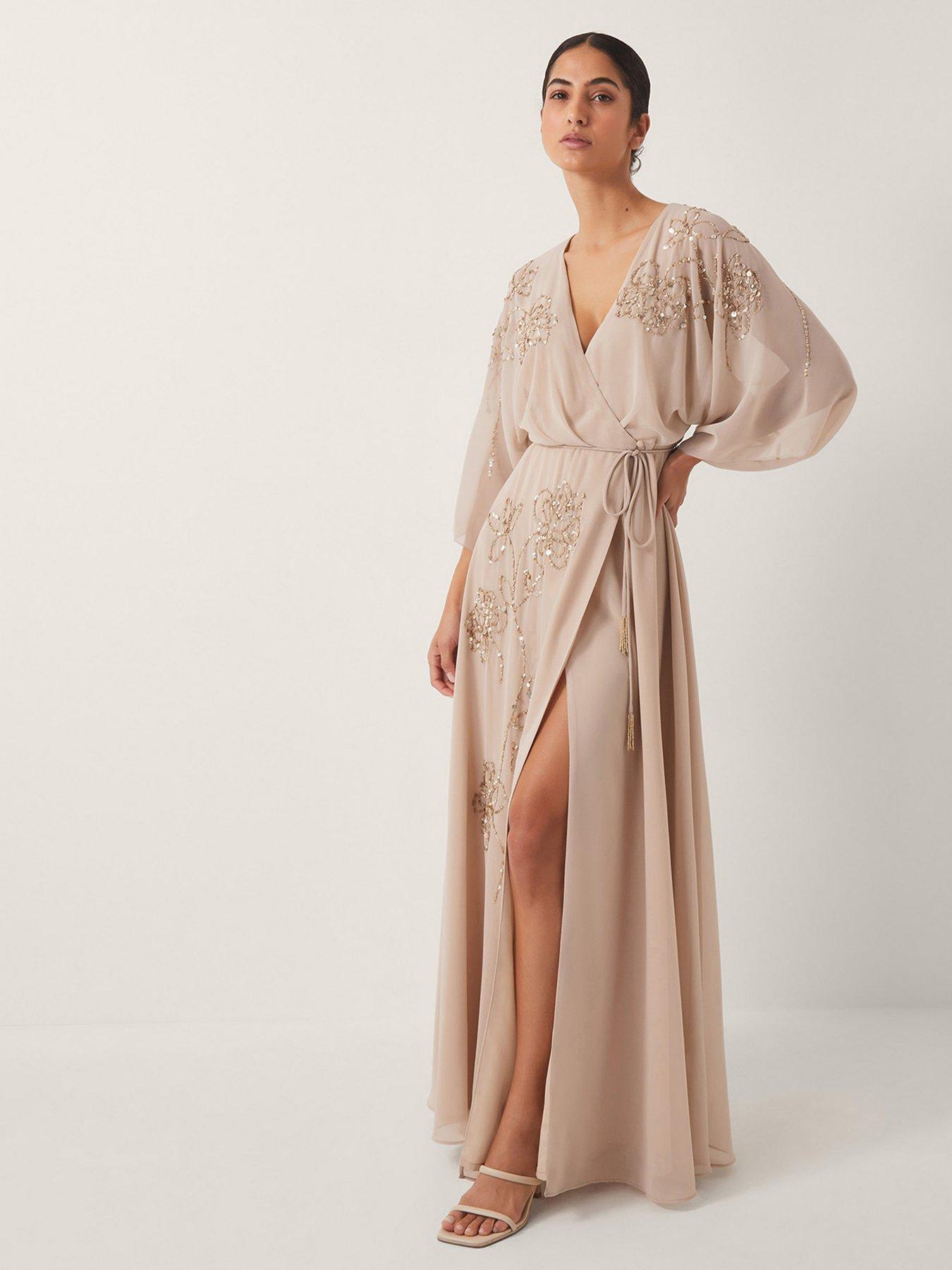 undefined Skyla Wrap Dress - Nude