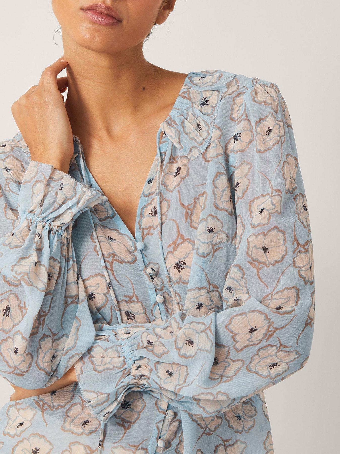 Monsoon Chloe Ruffle Blouse - Blue | Very