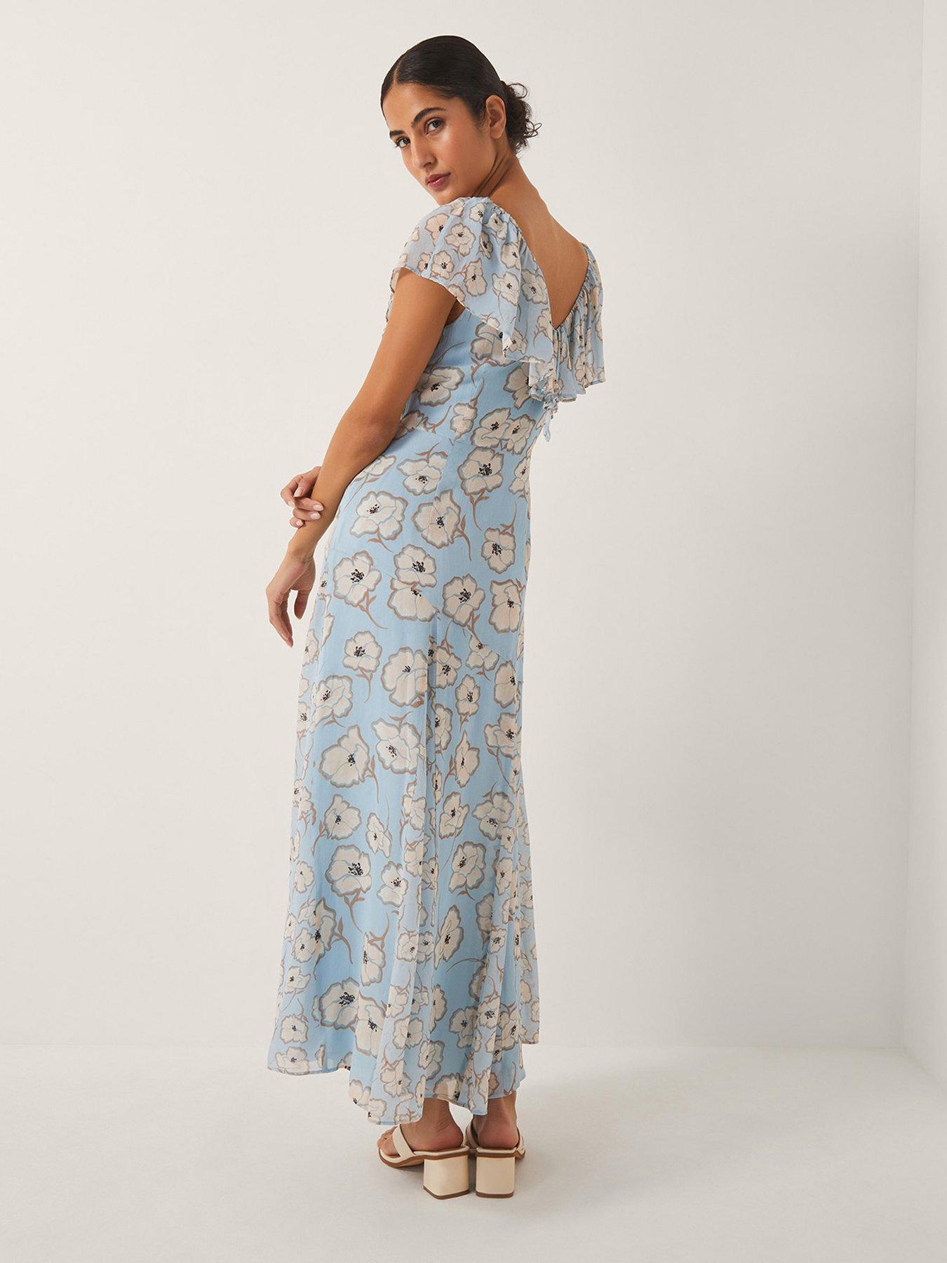 Monsoon Chloe Ruffle Dress - Blue | Very