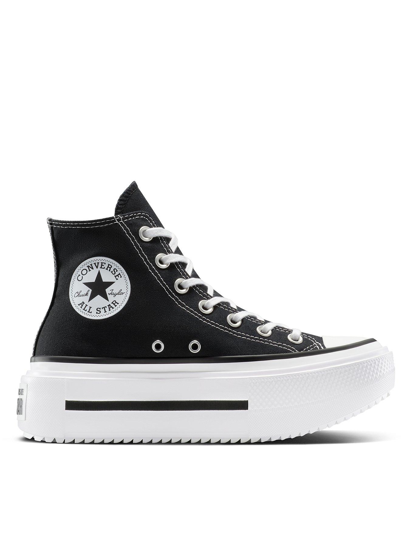 Converse Womens Chuck Taylor All Star Lift Double Stack High Top, Black, Size 6, Women