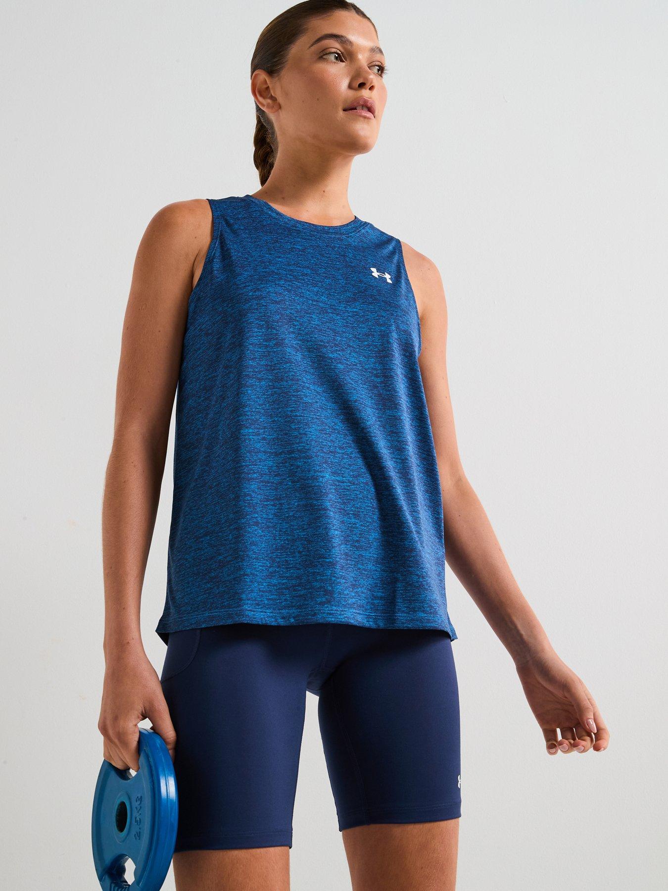 undefined Womens Training Tech Twist Tank - Blue