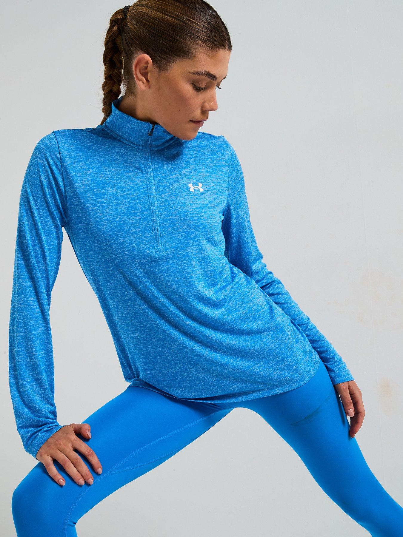 undefined Womens Training Tech Twist 1/2 Zip Top - Blue