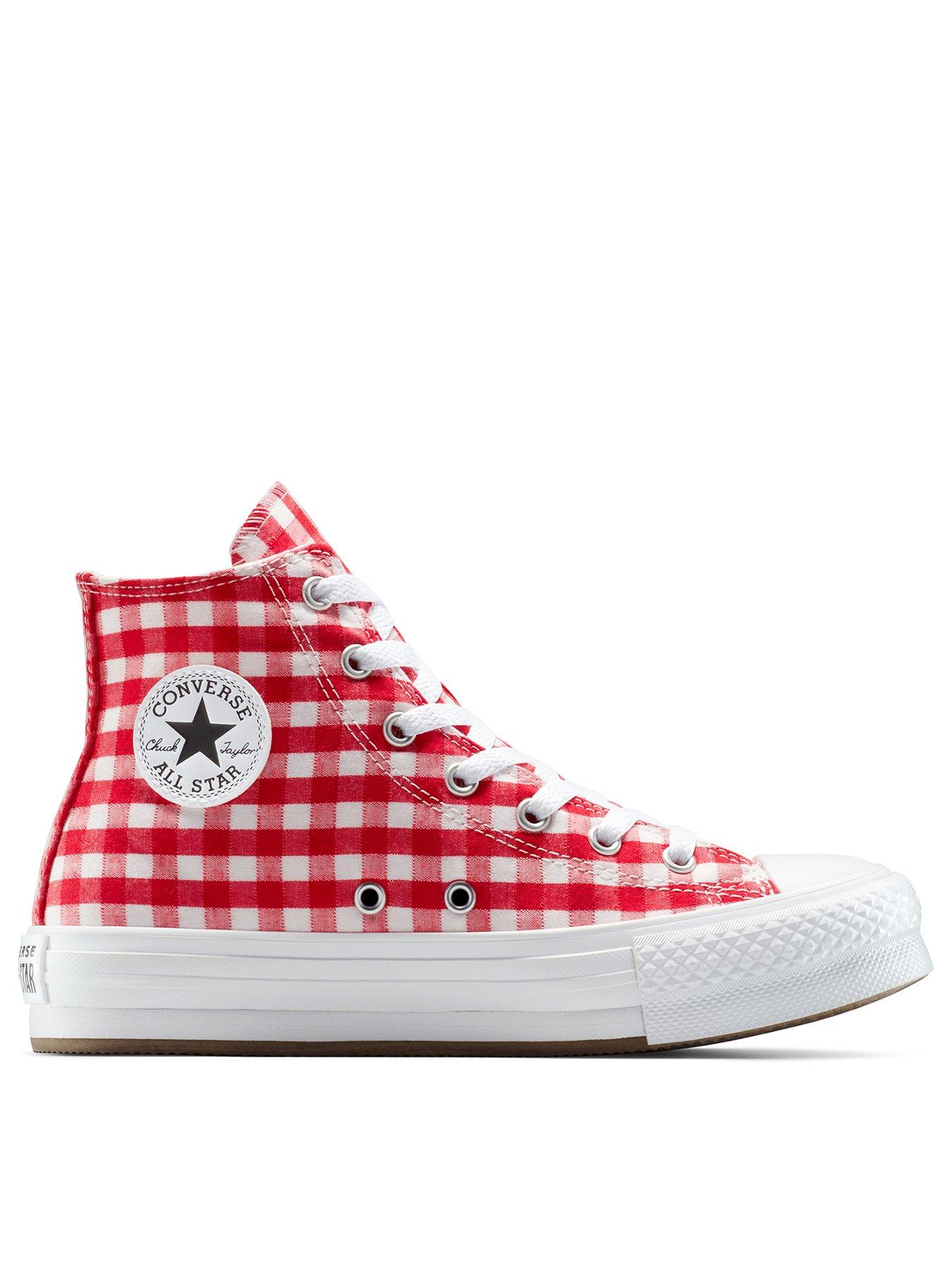 Image 1 of 7 of Converse Juniors Chuck Taylor All Star Eva Lift Hi - Red Gingham
