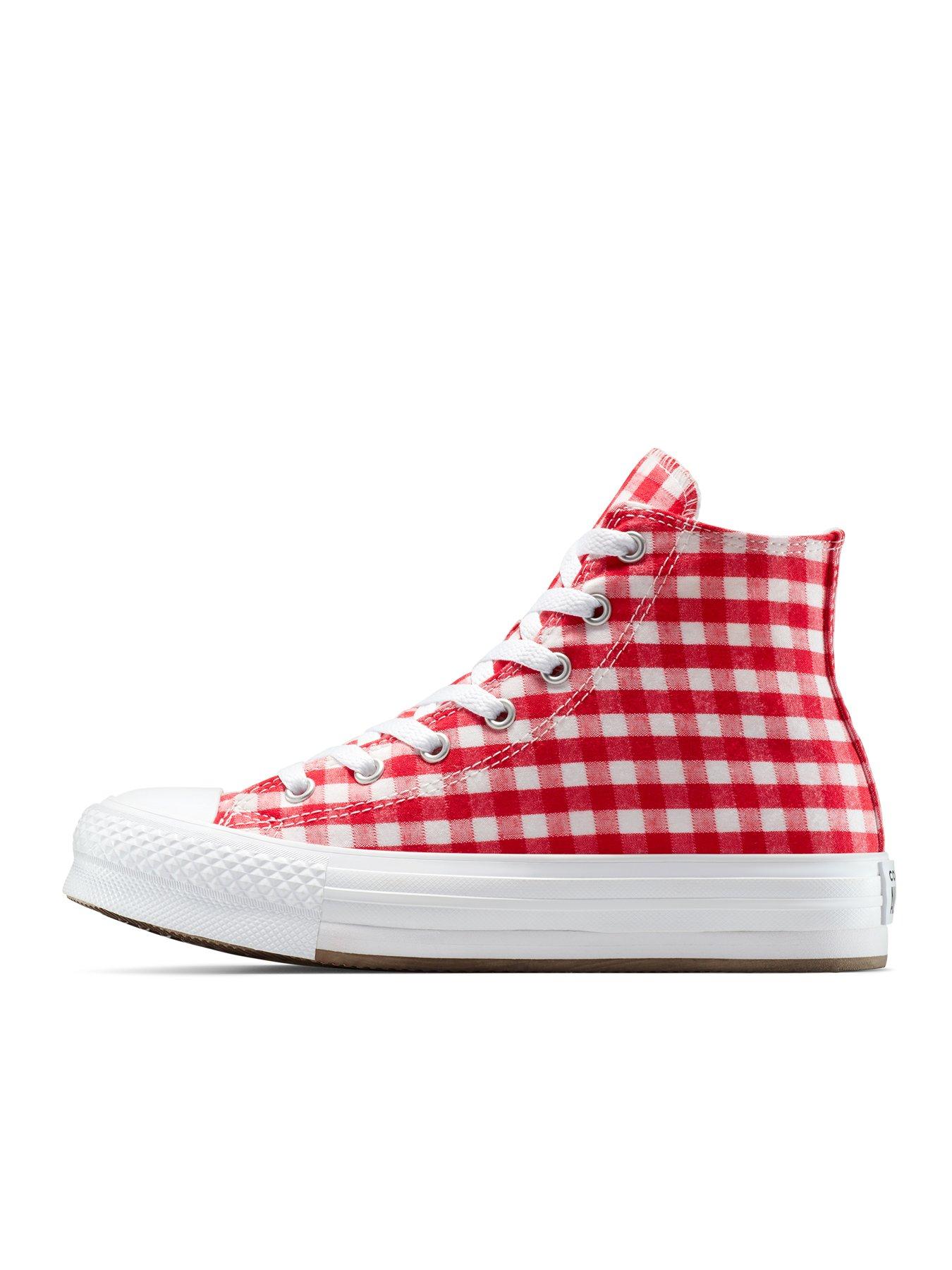 Image 7 of 7 of Converse Juniors Chuck Taylor All Star Eva Lift Hi - Red Gingham