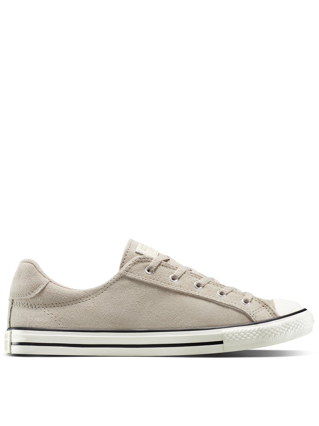 undefined Womens Chuck Taylor All Star Dainty Lucky Suede Low Top - Beige