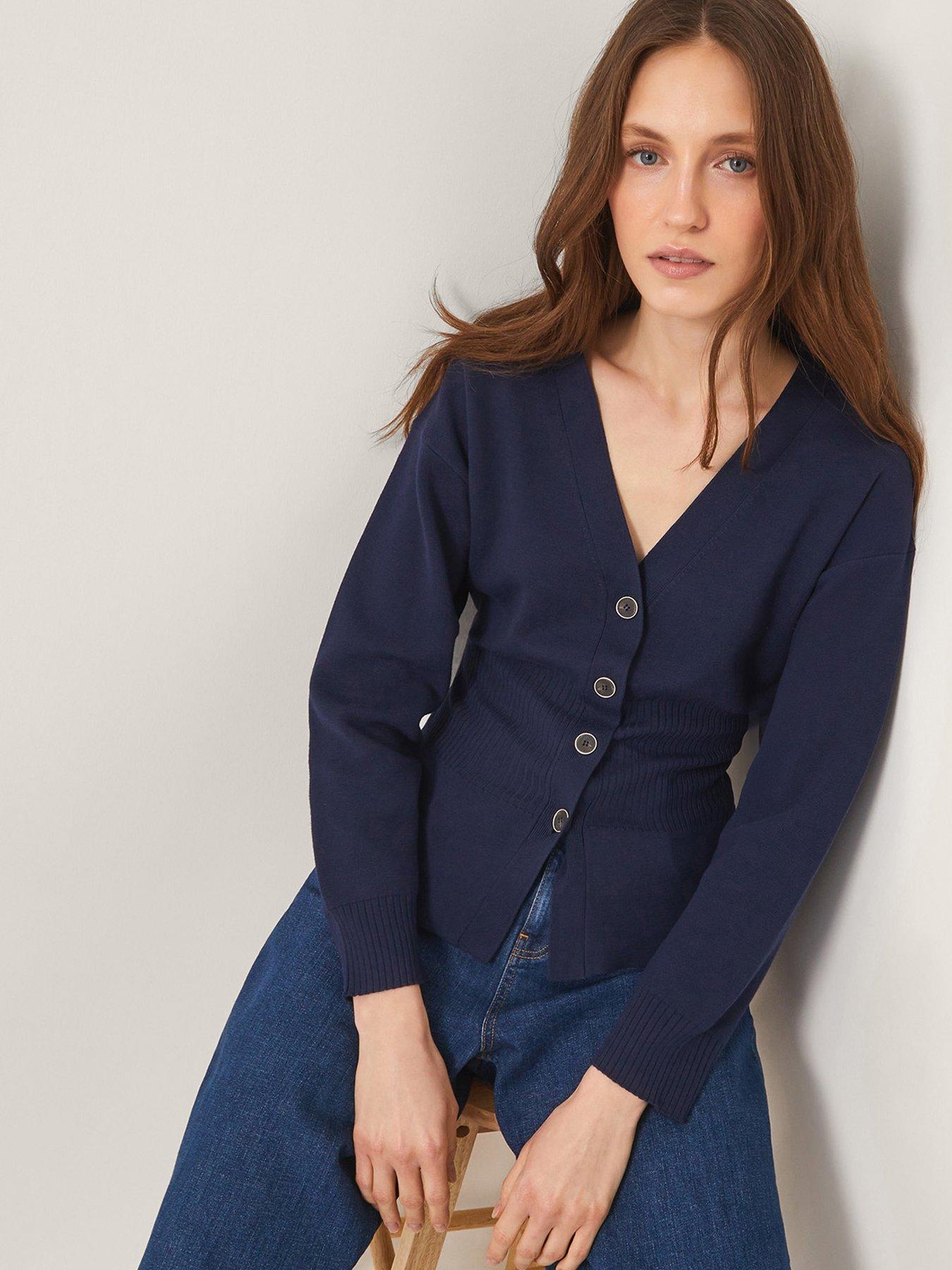 undefined Suzy Shaped Cardigan - Navy