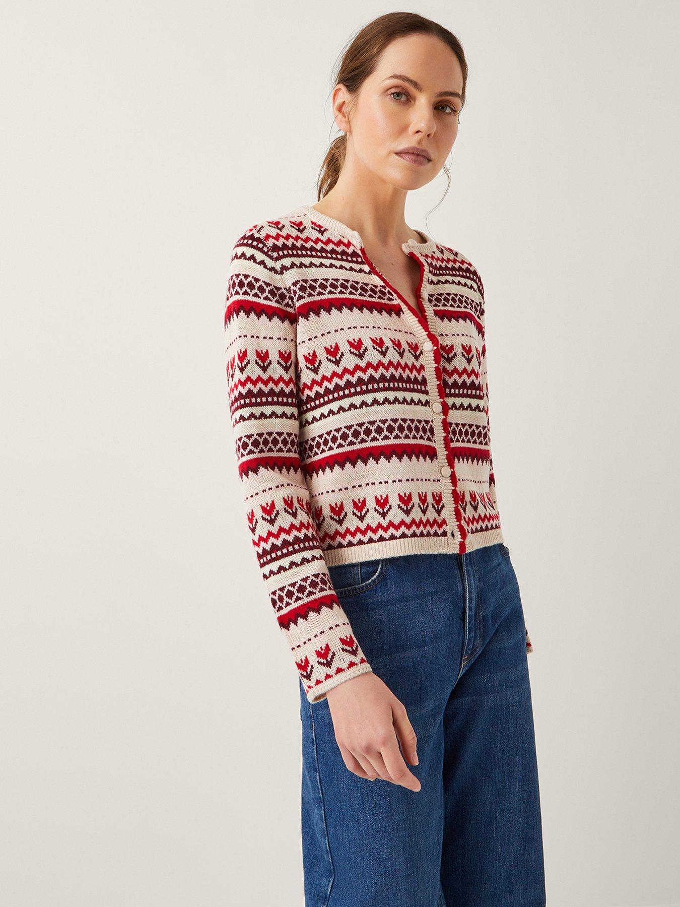 undefined Juno Jacquard Cardigan - Ivory
