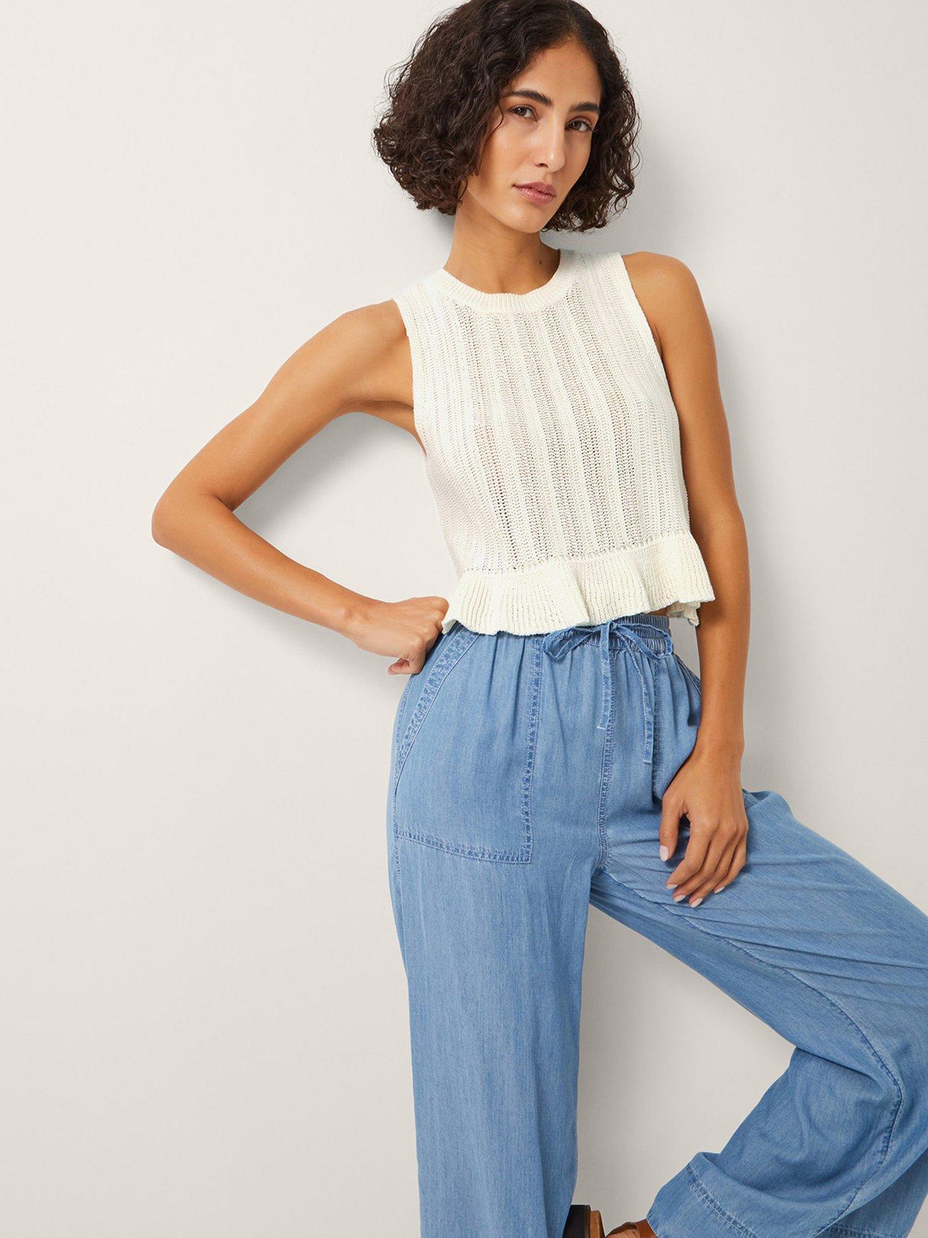undefined Ruby Ruffle Tank - Ivory