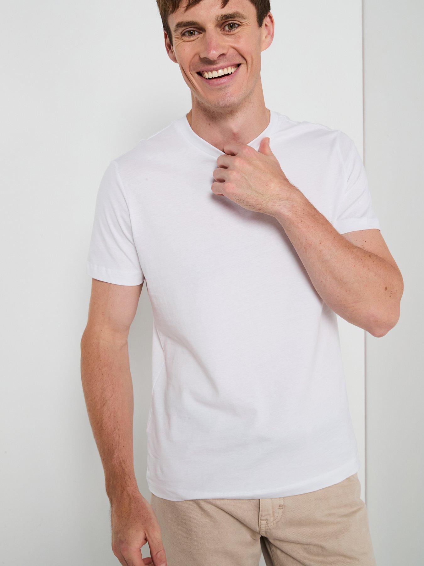 undefined Cherlo Cotton Crew Neck Short Sleeve T-Shirt - White