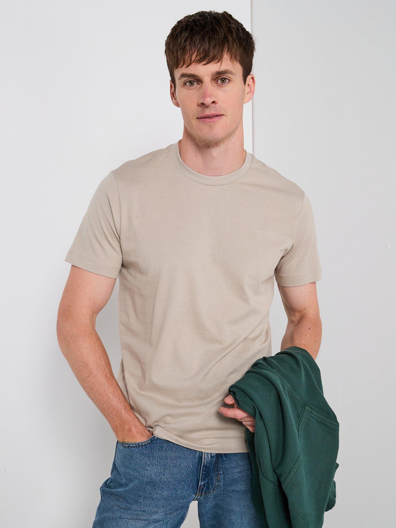 undefined Cherlo Cotton Crew Neck Short Sleeve T-Shirt - Light Beige