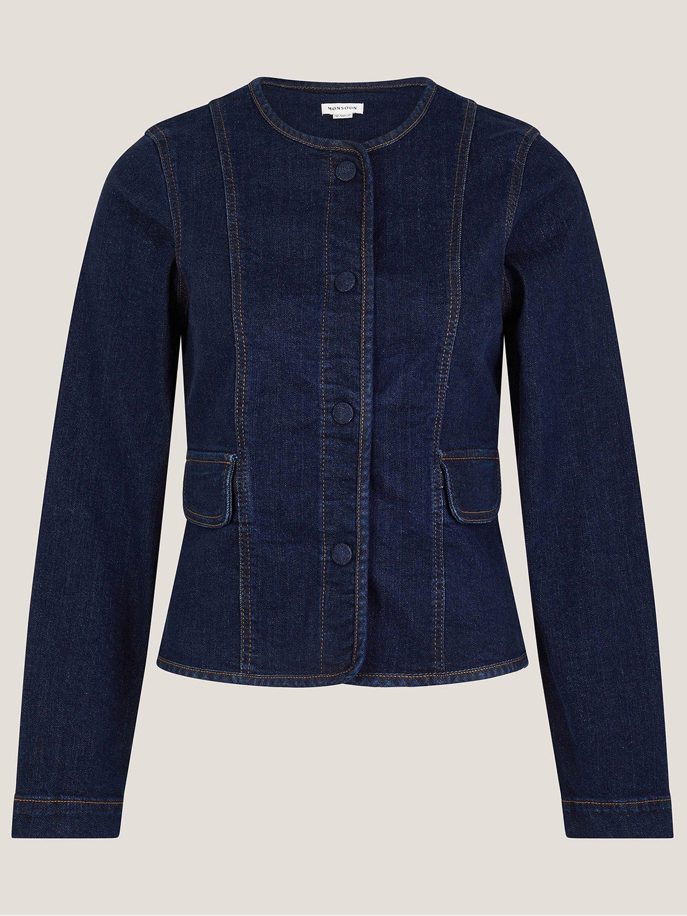 Image 3 of 5 of Monsoon Vivian Denim Jacket - Blue