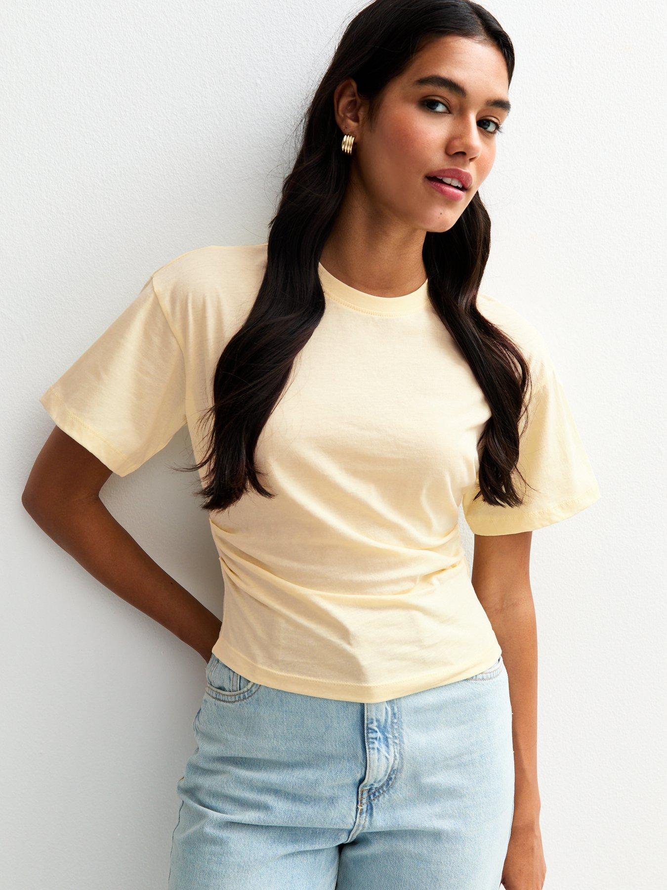 undefined Yellow Ruched Seam T-shirt