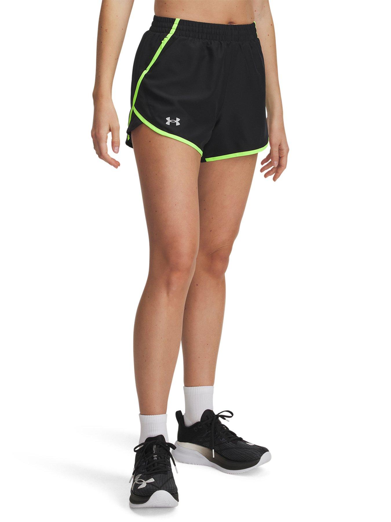 undefined Womens Running Fly By 3inch Shorts - Black/green