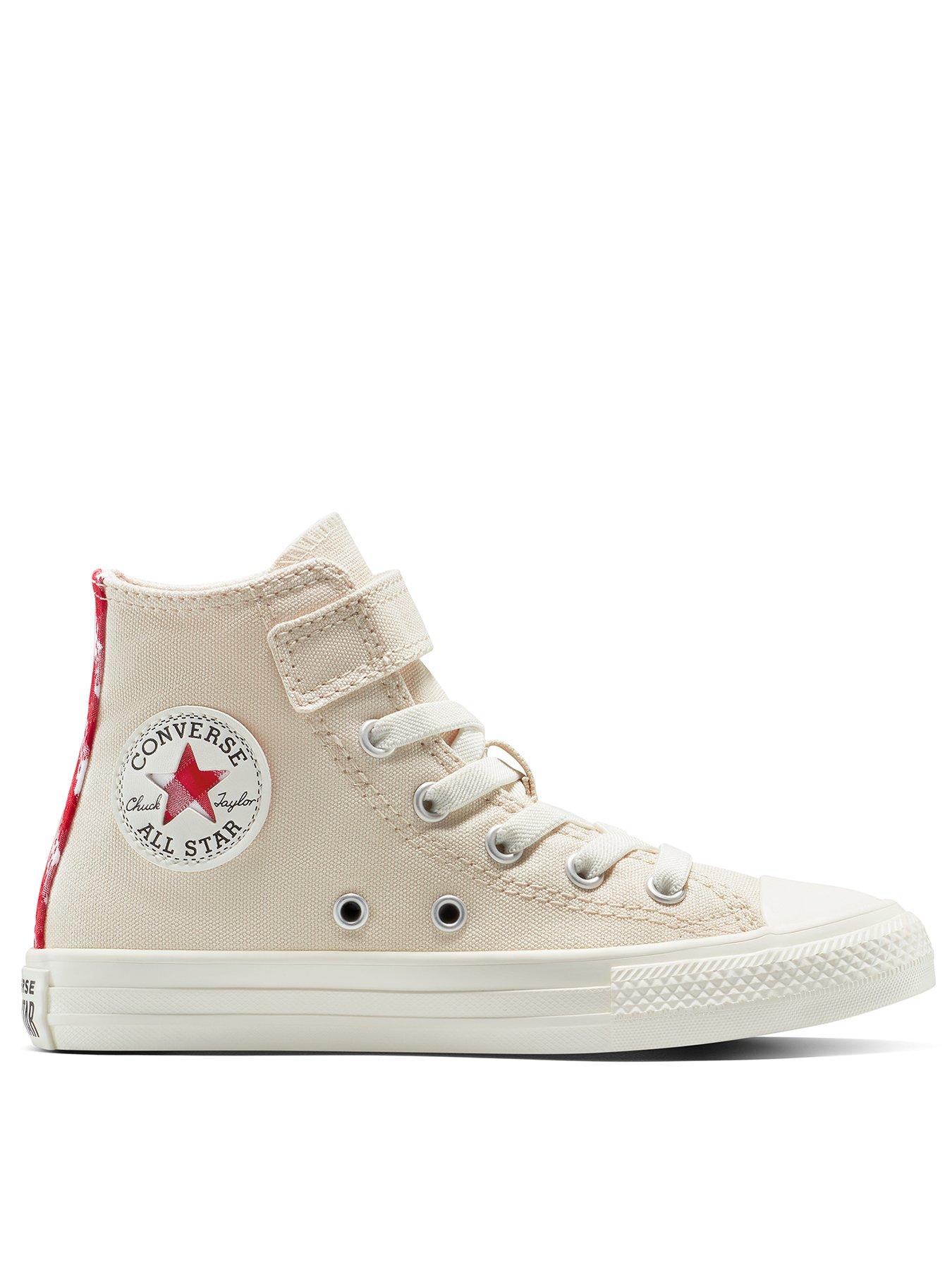 undefined Kids Converse Chuck Taylor All Star Checkered Accents Easy-on High Top -white