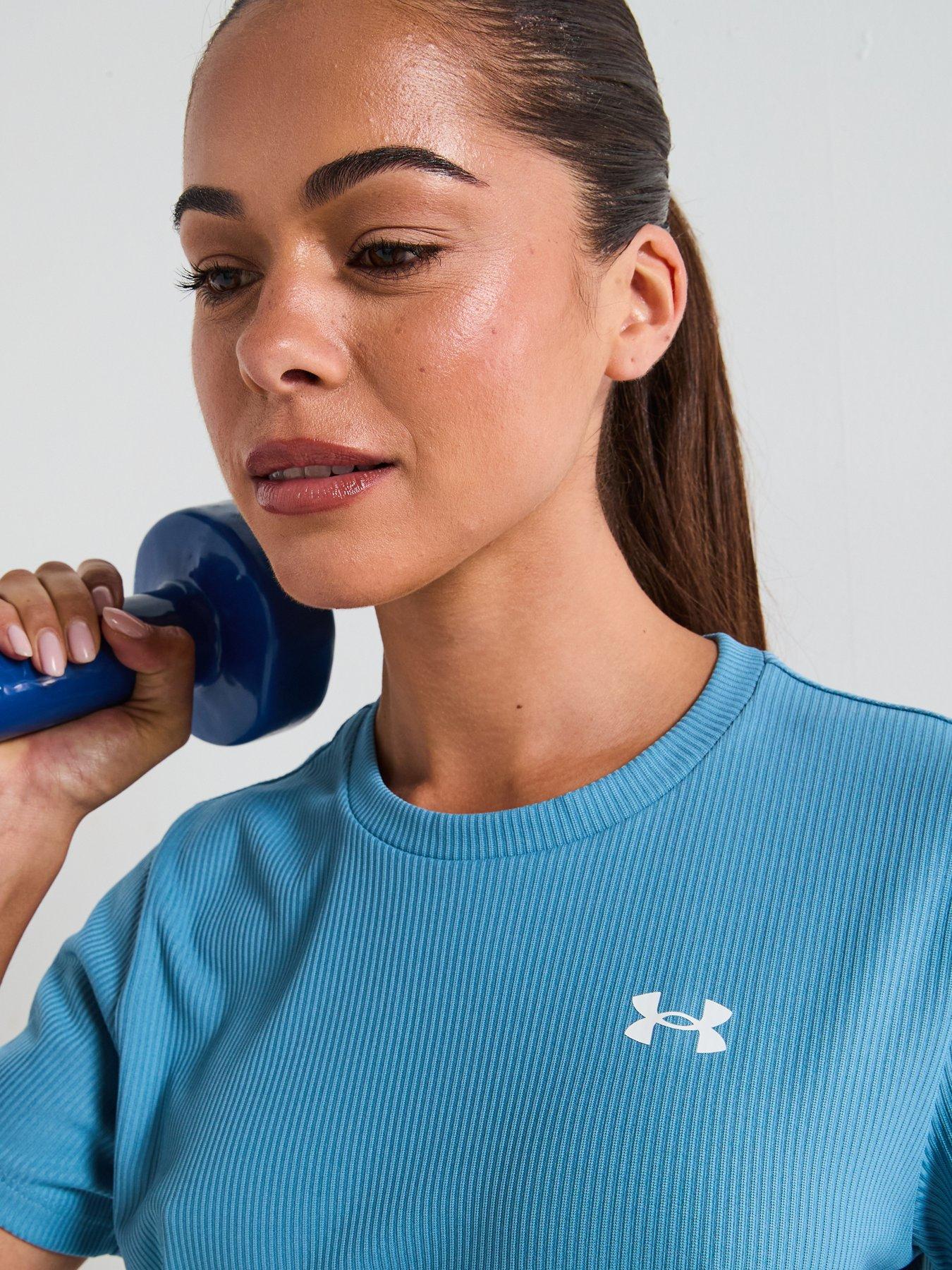 under-armour-womens-training-tech-rib-t-shirt-blue-very