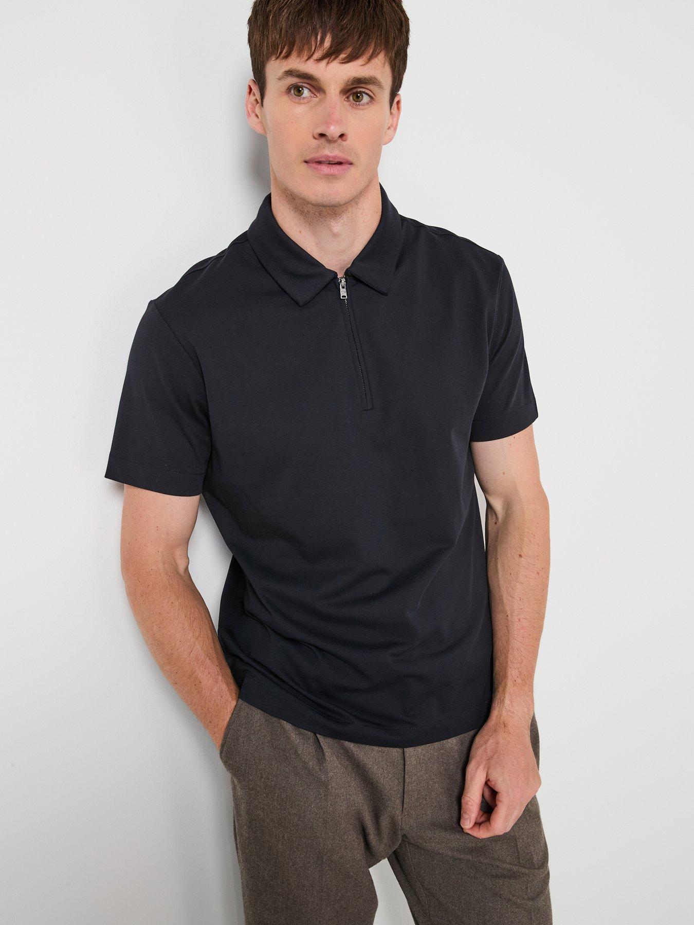 undefined Mango Carle Zip Neck Short Sleeve Polo Shirt