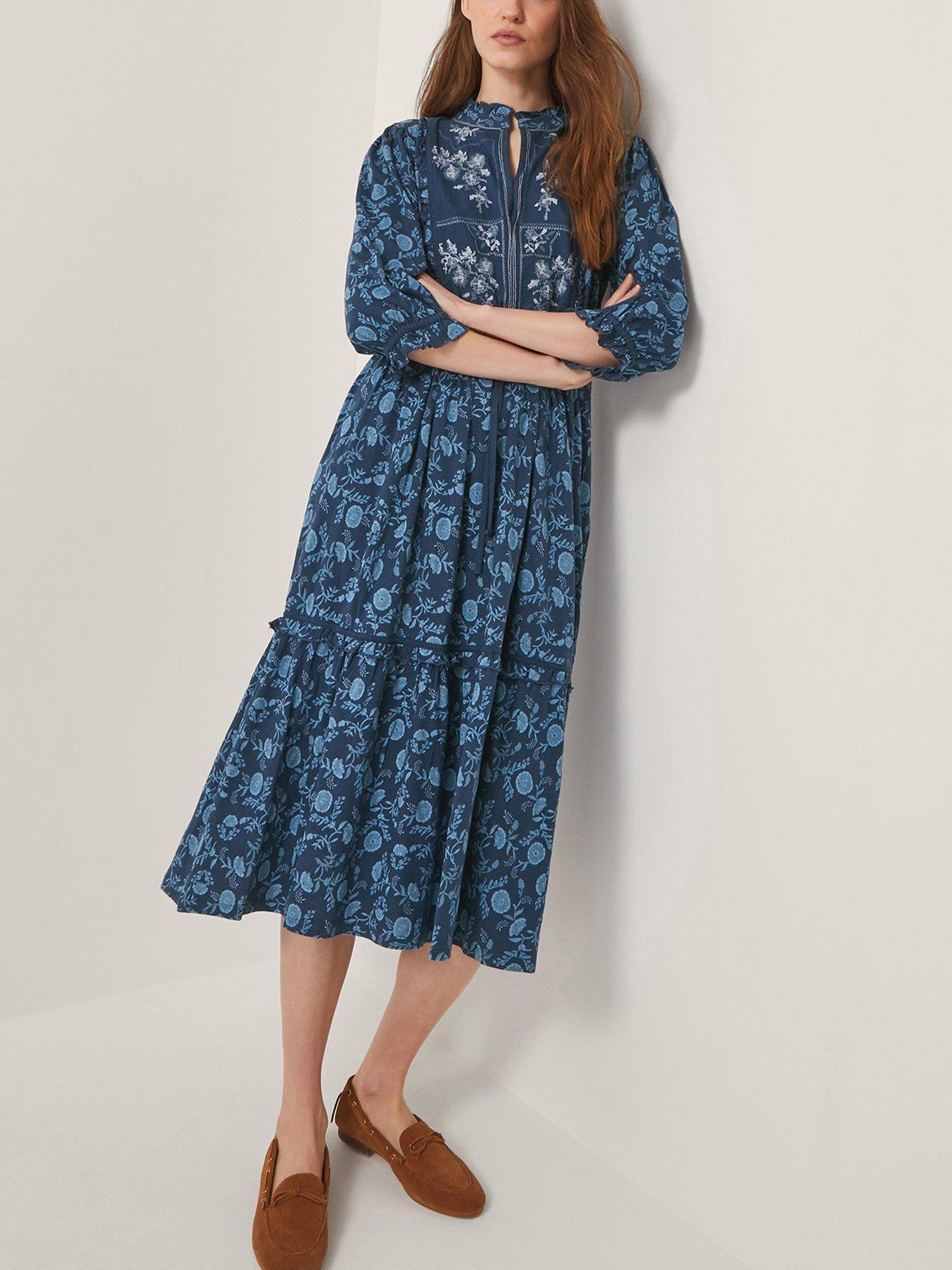 undefined Sofia Print Jersey Dress - Blue