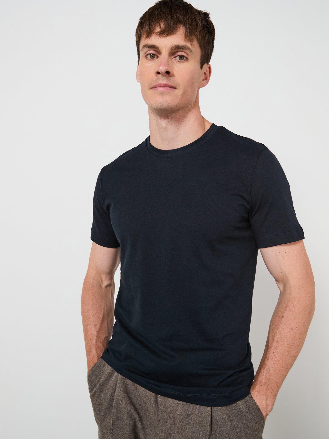 undefined Cherlo Cotton Crew Neck Short Sleeve T-Shirt - Navy