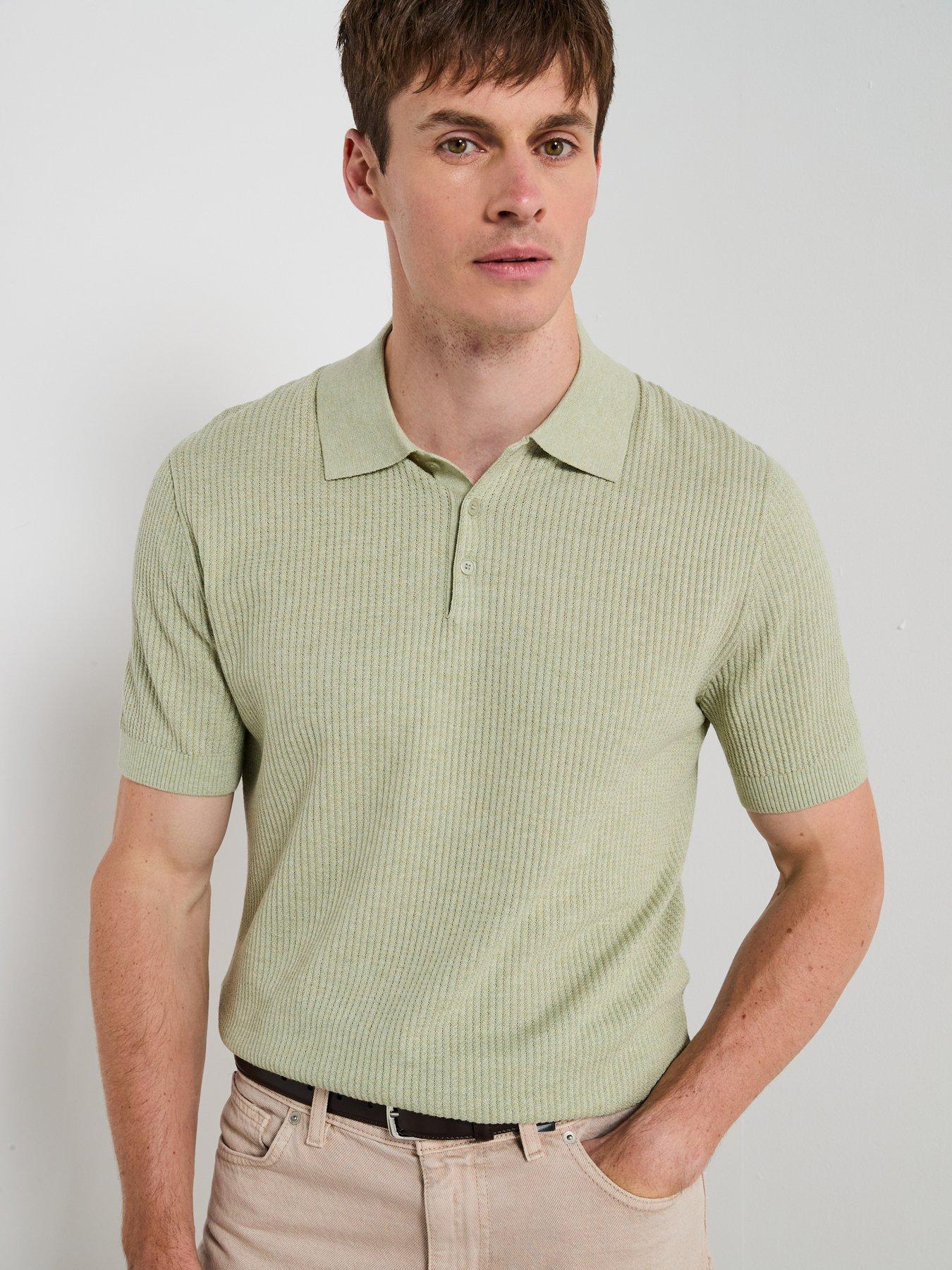 Image 5 of 6 of Mango Flew Short Sleeve Knitted Polo Shirt - Green