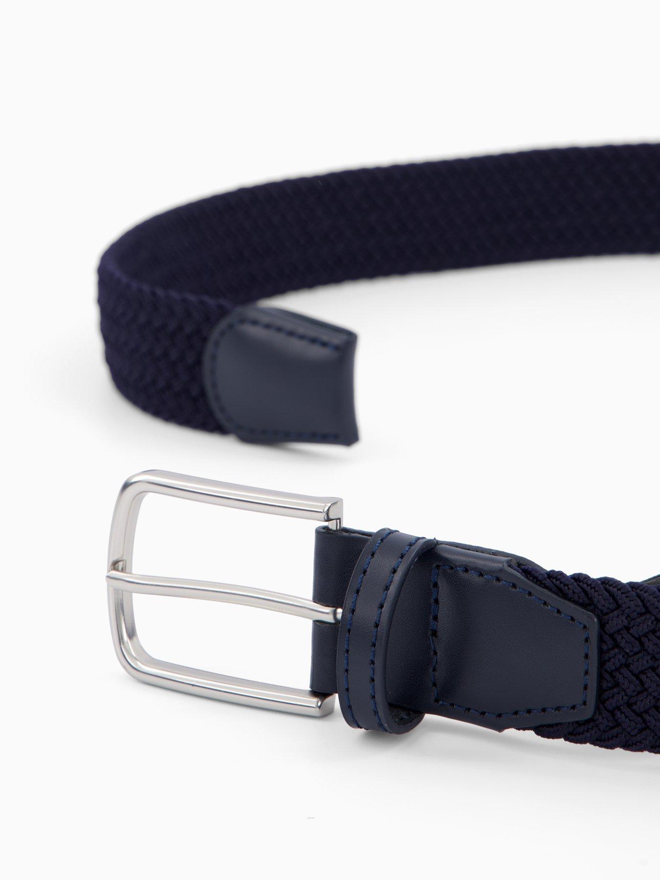 Image 2 of 3 of Mango Braided Woven Belt - Navy