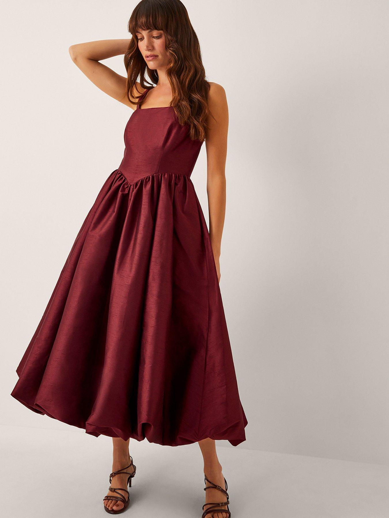undefined Mya Burgundy Dress - Burgundy