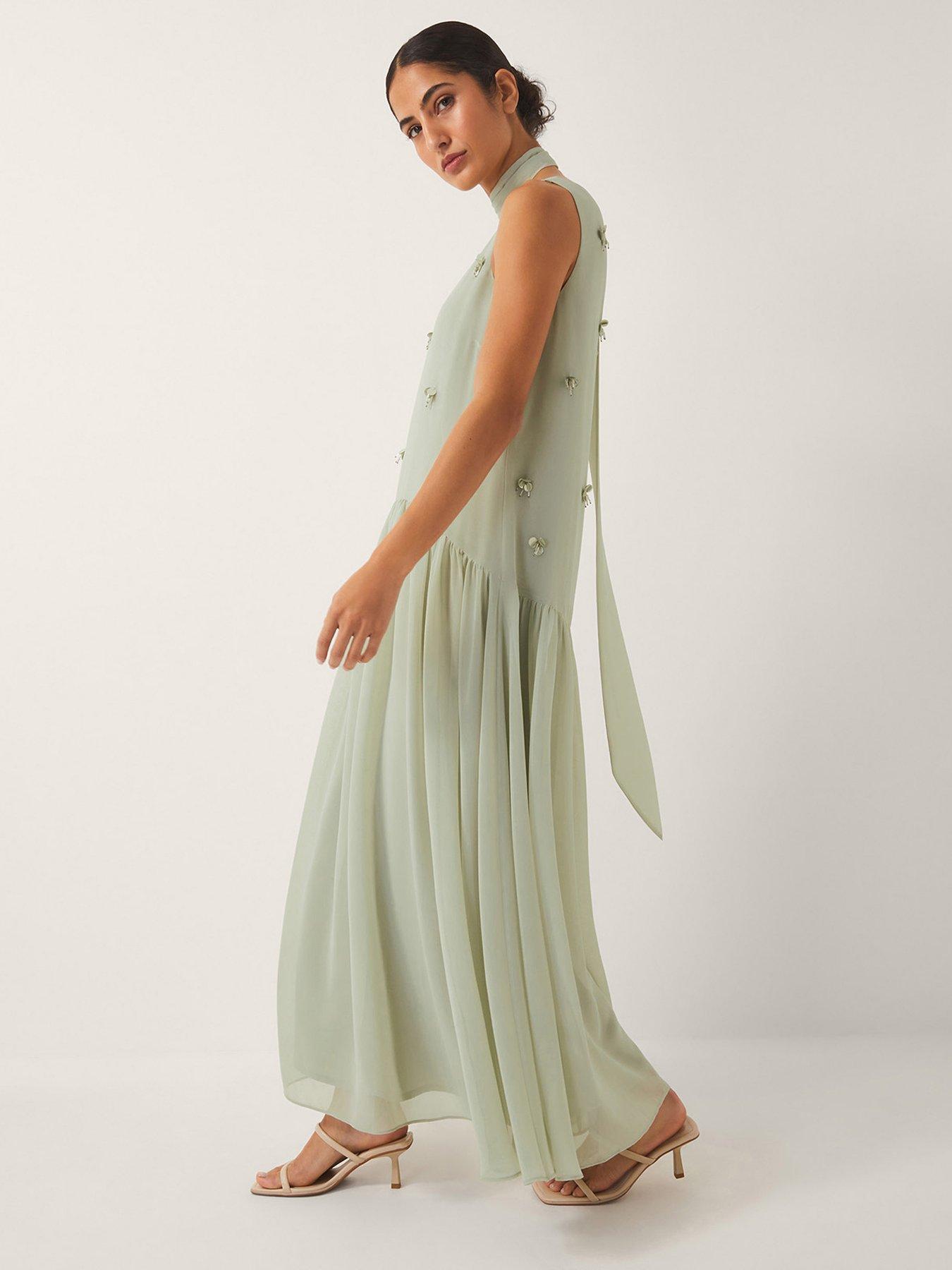 undefined Elodie Embellished Dress - Green