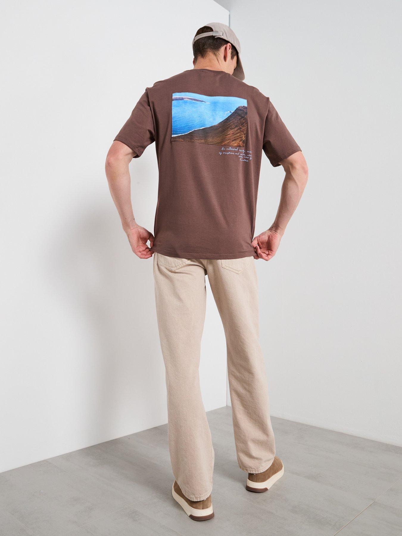 Image 4 of 6 of Mango Canon Back Graphic Short T-Shirt - Brown