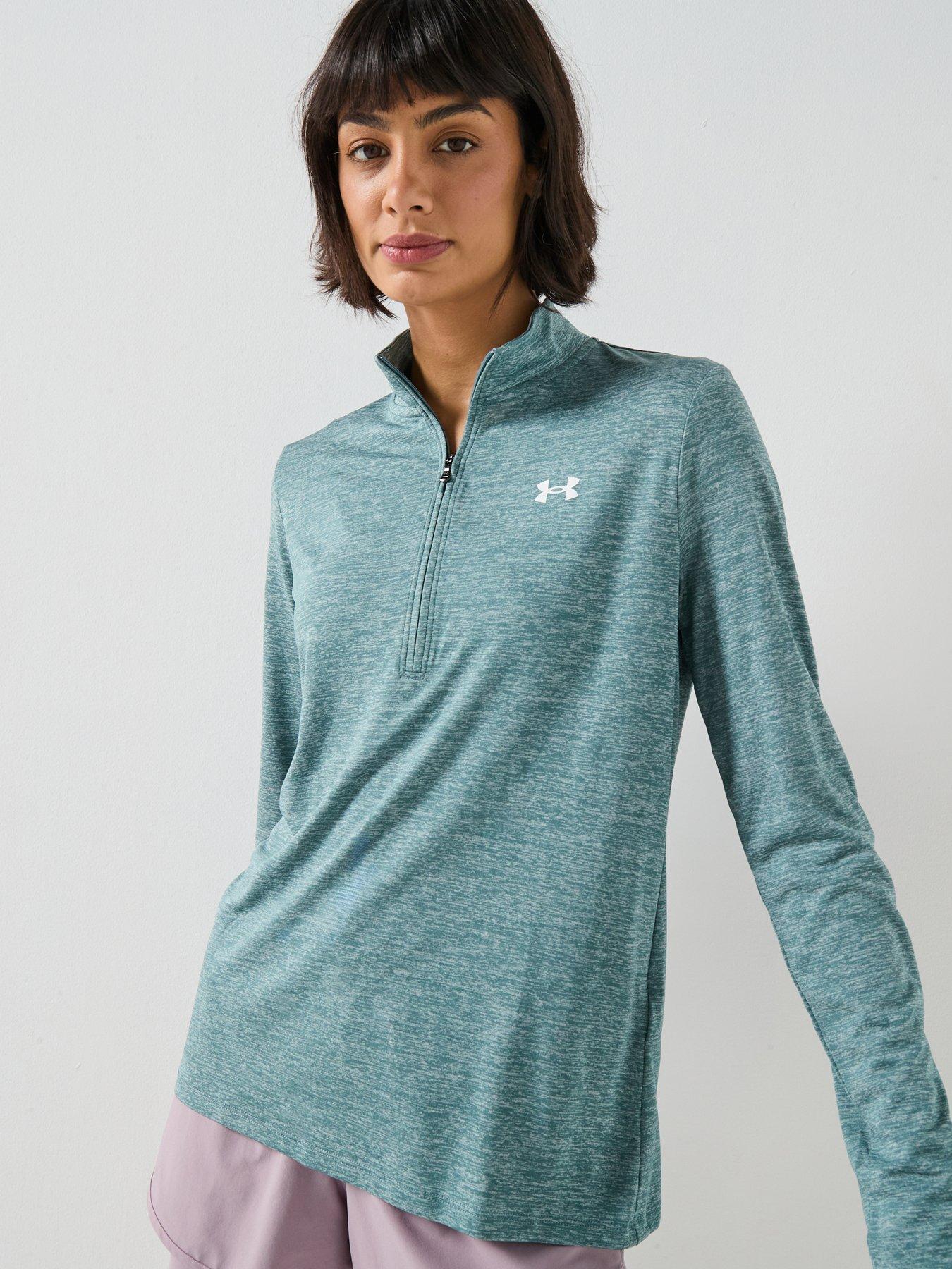 UNDER ARMOUR Womens Training Tech Twist 1/2 Zip Top - Green