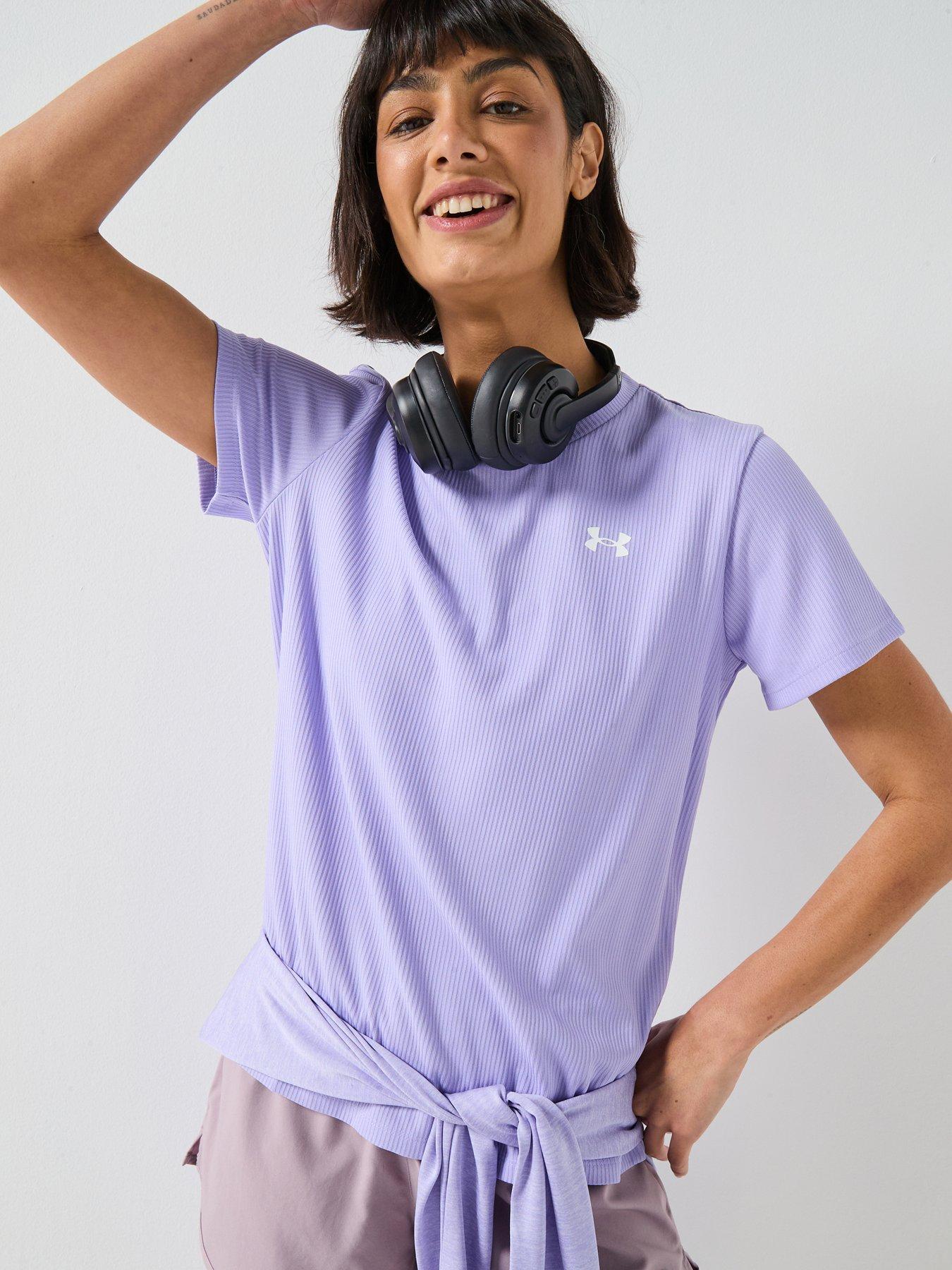 UNDER ARMOUR Womens Training Tech Rib T-Shirt - Purple