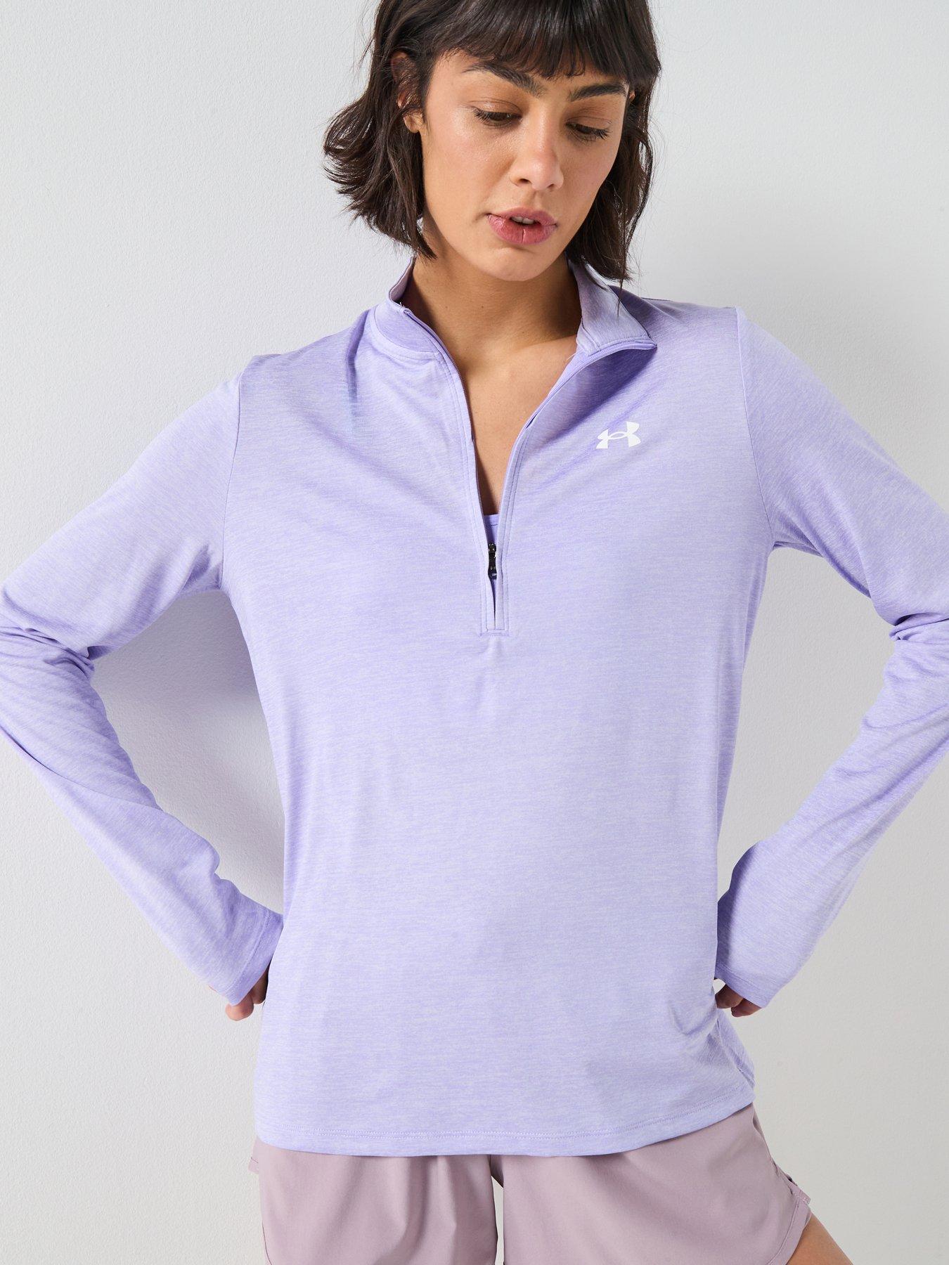 UNDER ARMOUR Womens Training Tech Twist 1/2 Zip Top - Purple