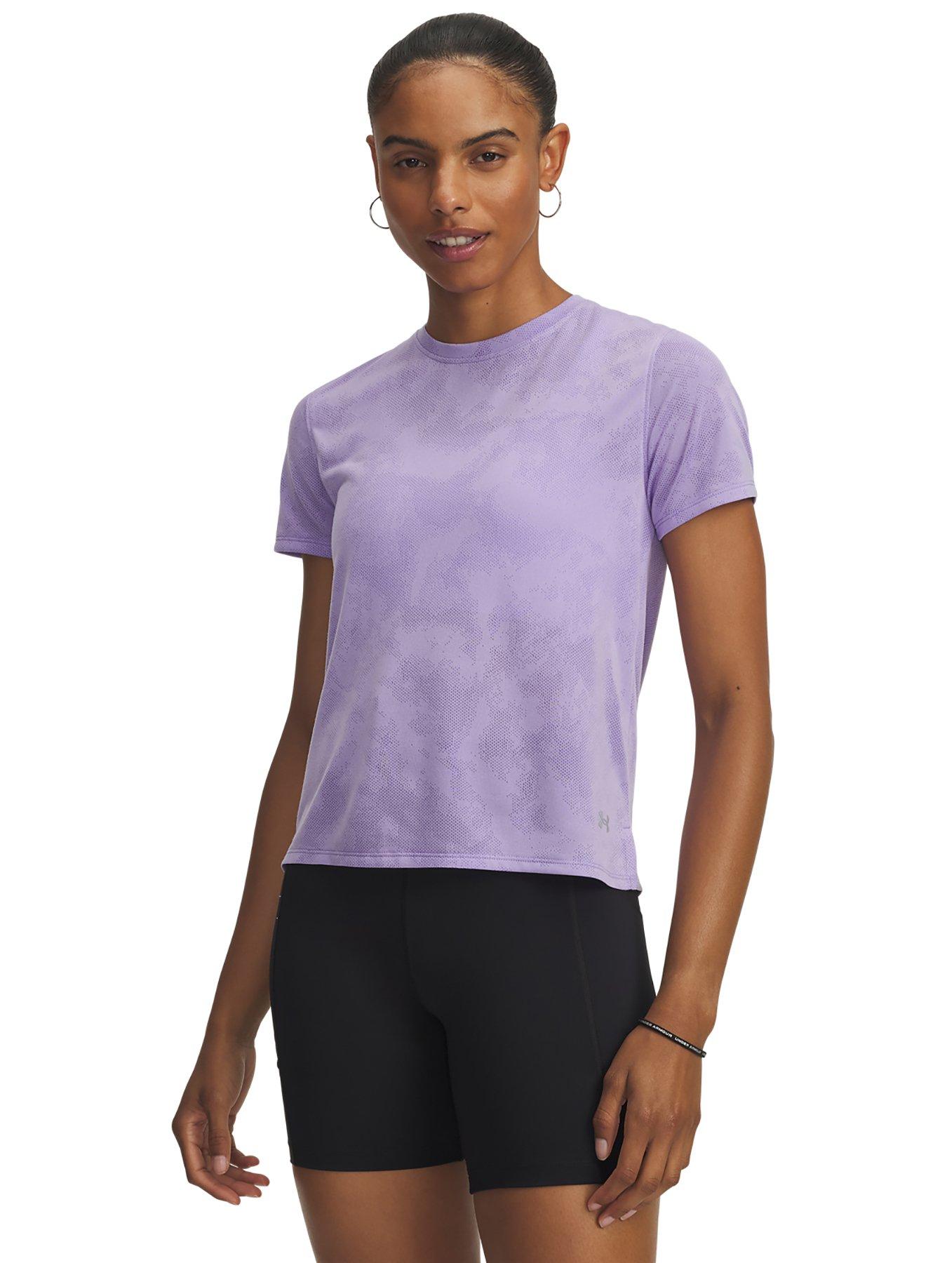 Image 1 of 3 of UNDER ARMOUR Womens Running Launch Jacquard T-Shirt - Purple