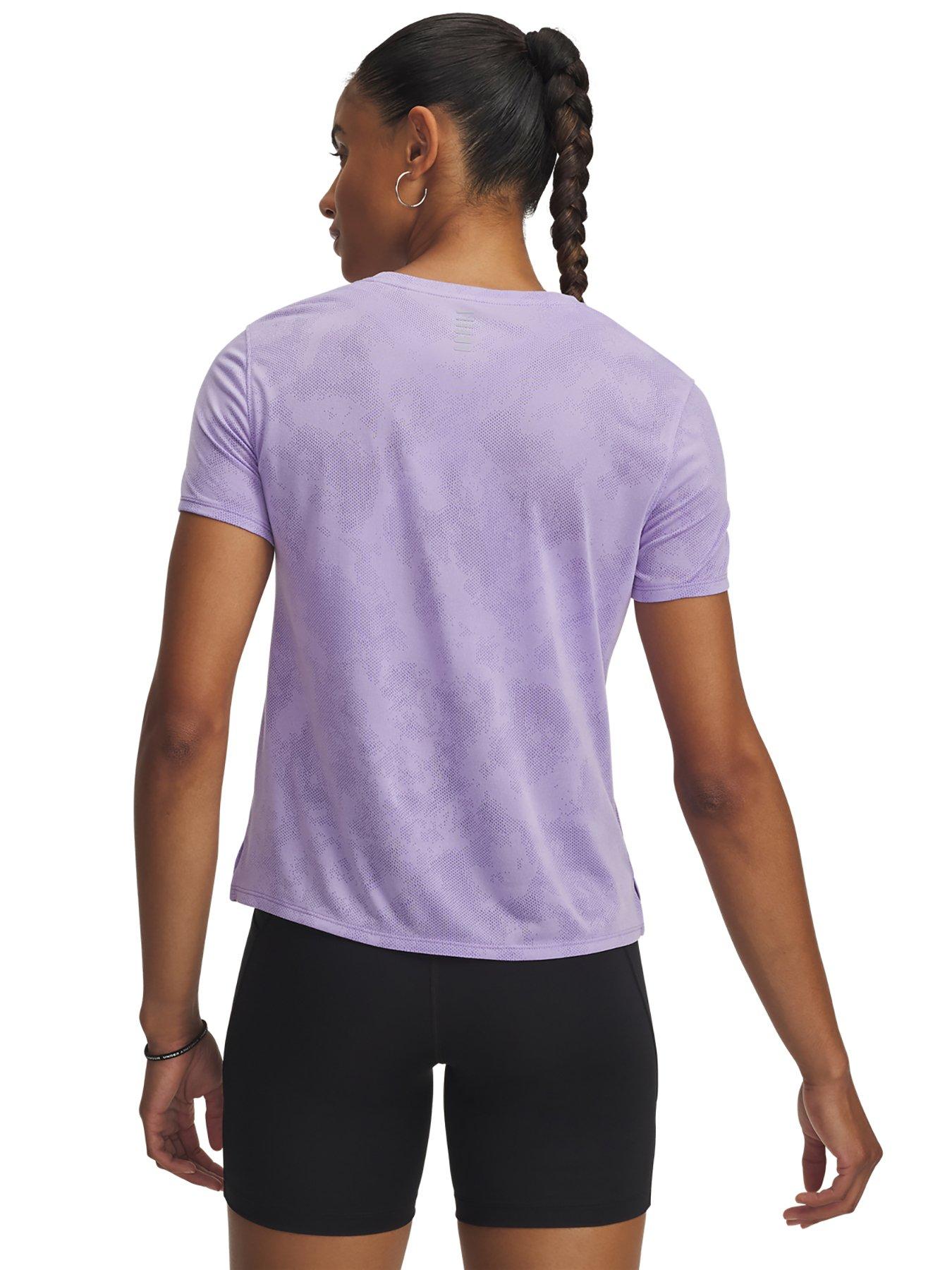 Image 2 of 3 of UNDER ARMOUR Womens Running Launch Jacquard T-Shirt - Purple