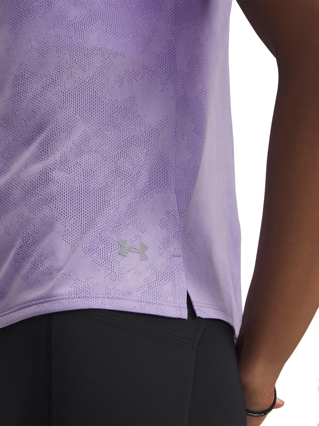 Image 3 of 3 of UNDER ARMOUR Womens Running Launch Jacquard T-Shirt - Purple