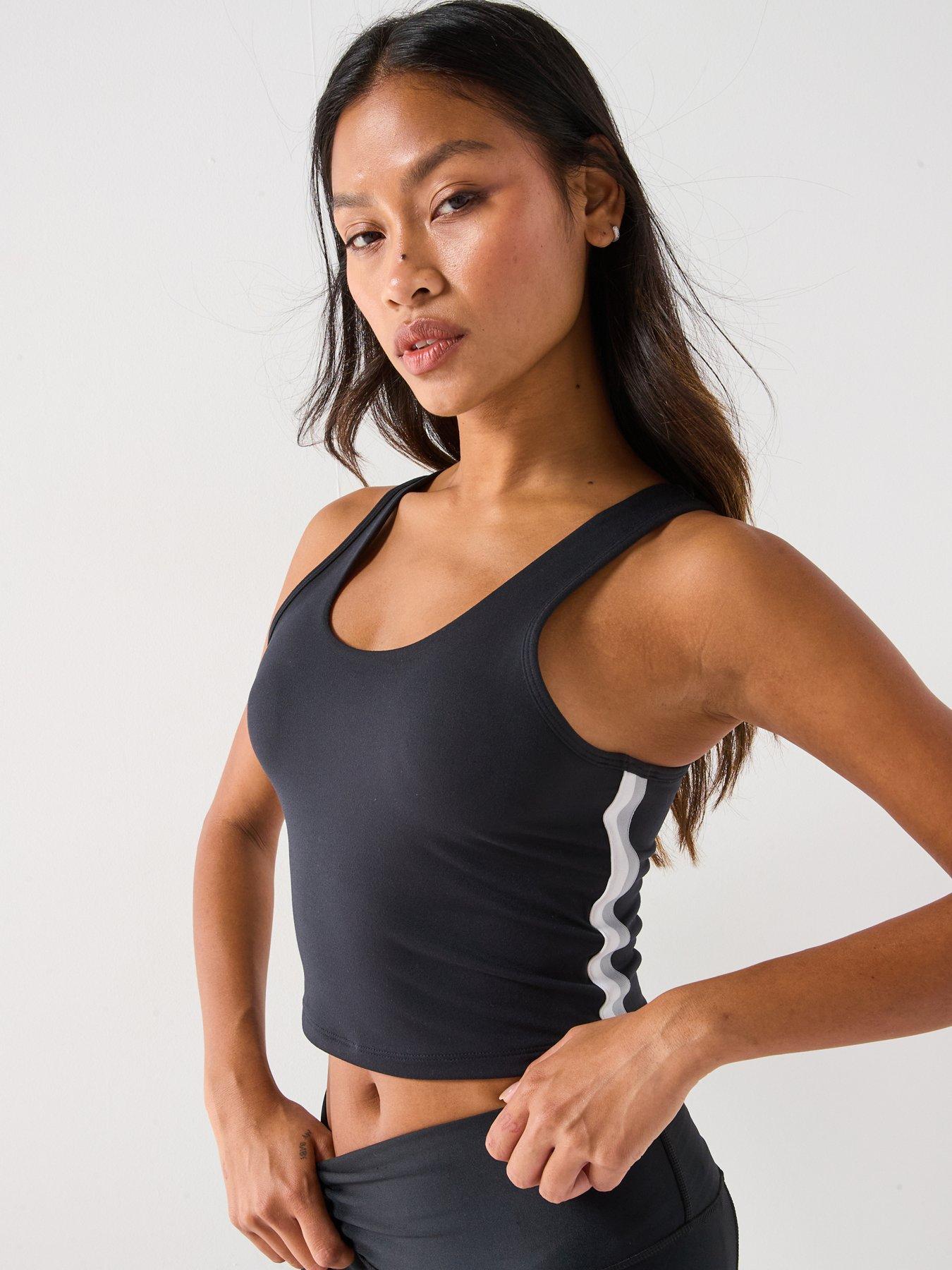 undefined Womens Training Motion Sport Tape Tank - Black