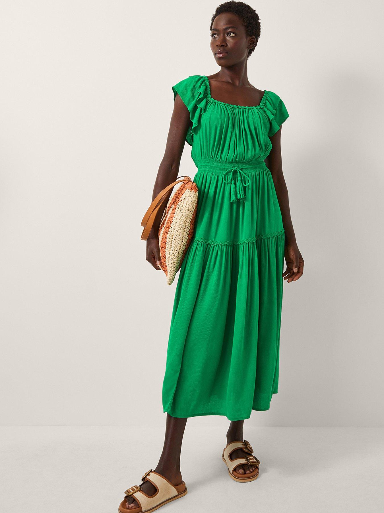 undefined Isabela Tiered Dress - Green