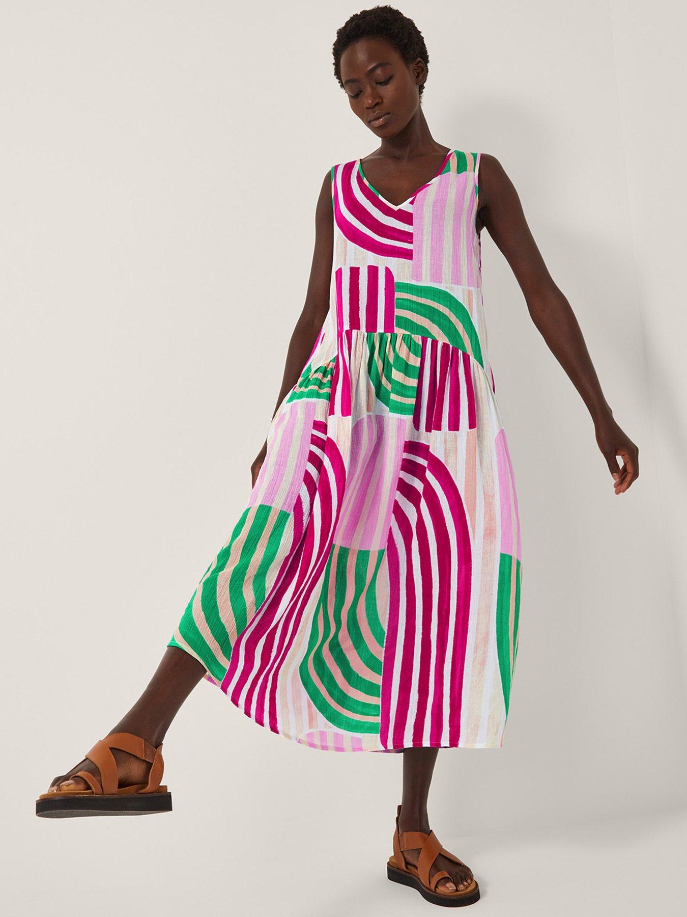 undefined Georgia Stripe Dress - Ivory