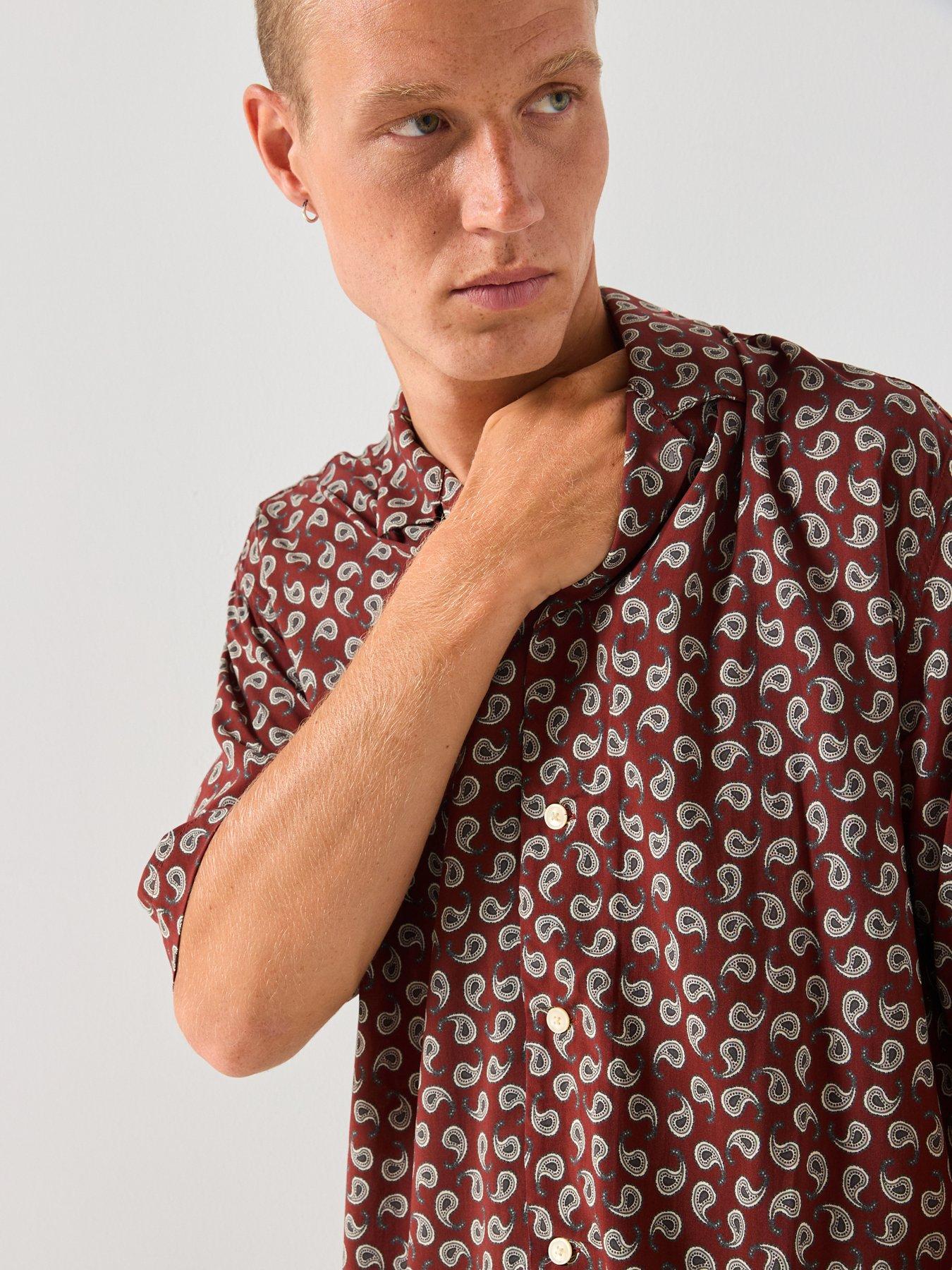 Mango Chill Short Sleeve Printed Shirt - Dark Red