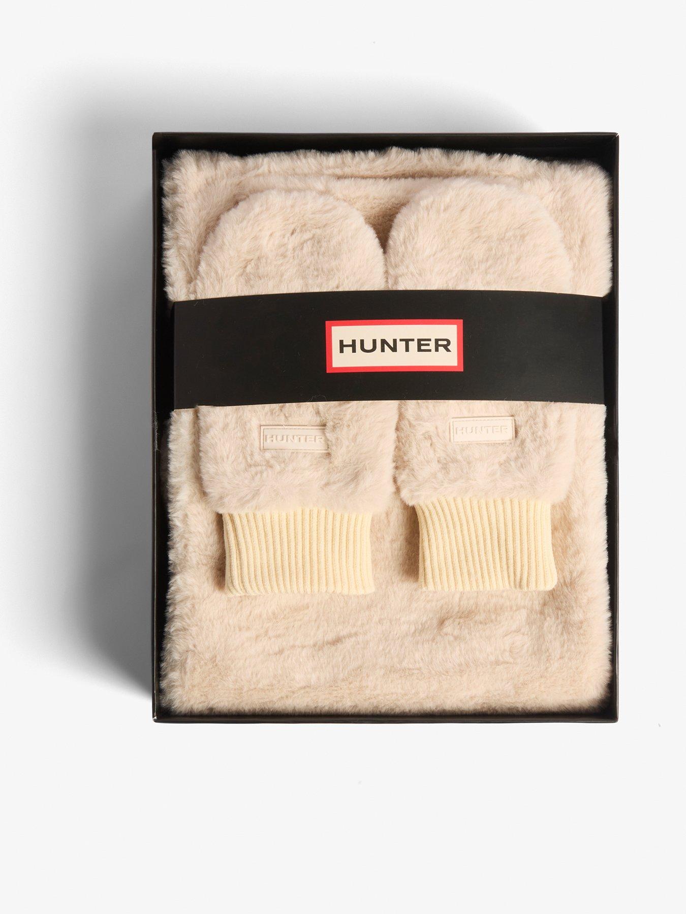 Image 1 of 3 of Hunter Sherpa Scarf/Mittens Box Set - Beige