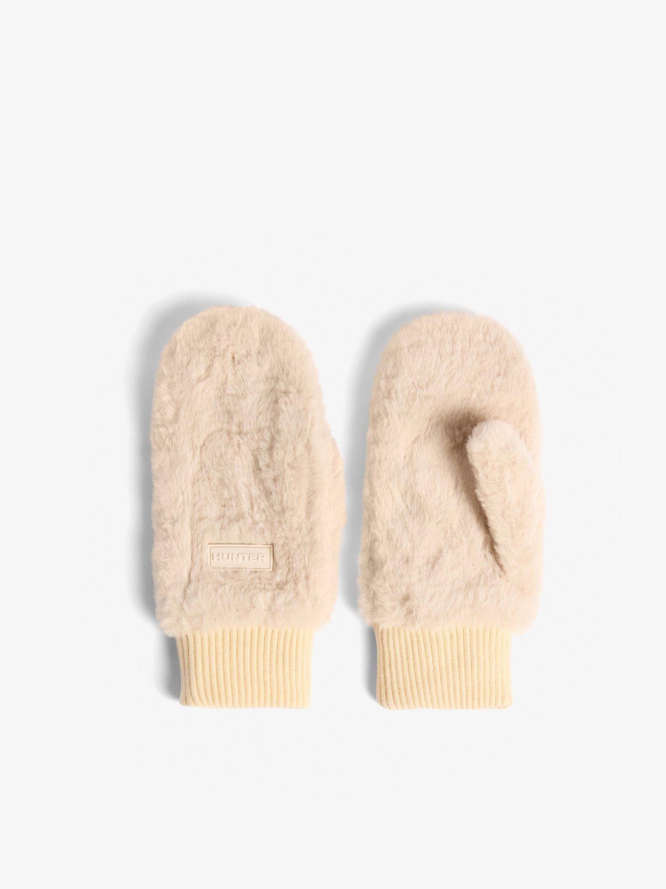 Image 3 of 3 of Hunter Sherpa Scarf/Mittens Box Set - Beige