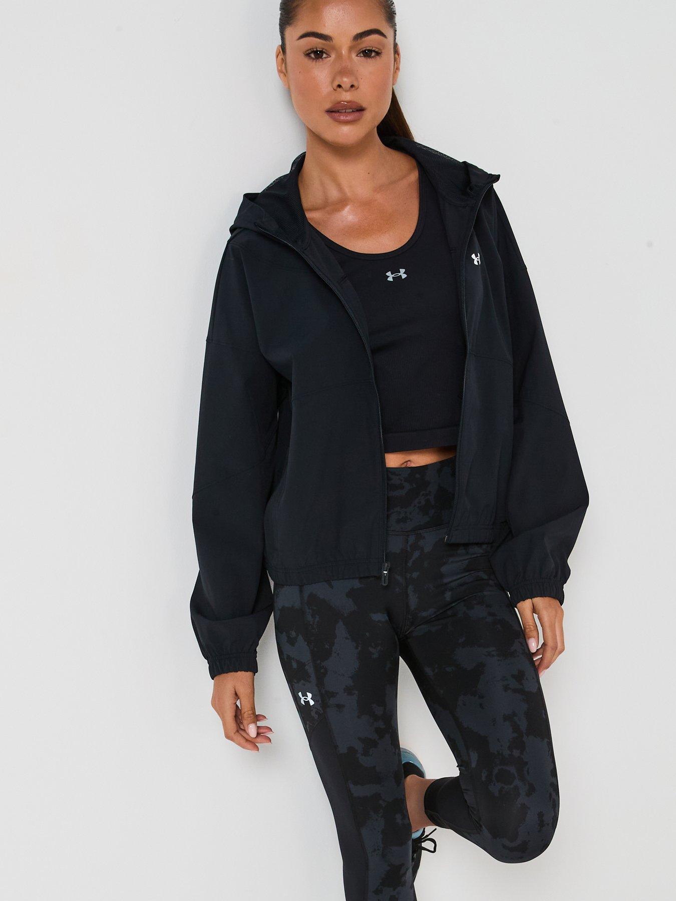 UNDER ARMOUR Womens Training Rival Woven Hooded Jacket - Black