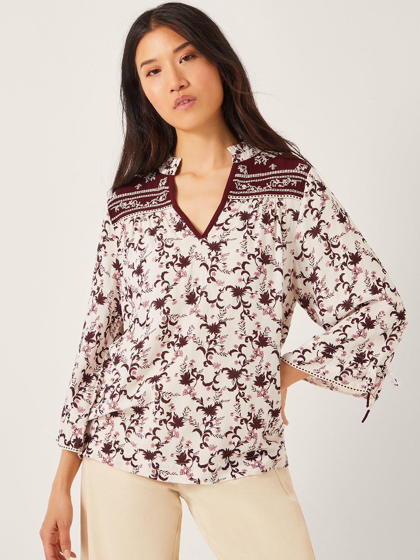 undefined Jacqueline Print Top - Ivory