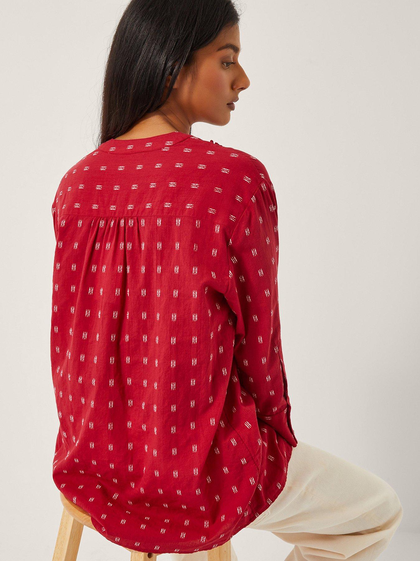 Image 2 of 4 of Monsoon Poppy Dobby Blouse - Red