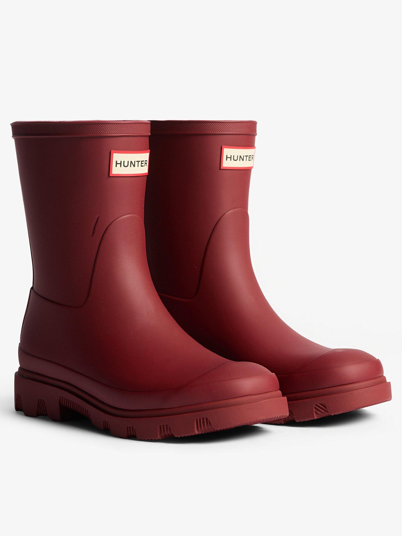 Hunter Downpour Short Wellington Boot - Merlot