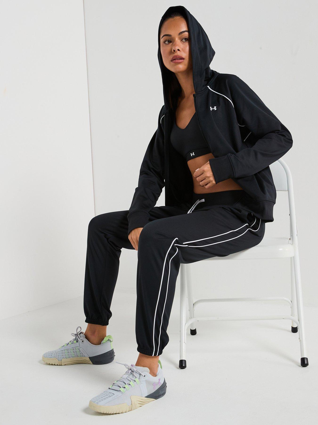 Image 4 of 6 of UNDER ARMOUR Womens Training Rival Tricot Tracksuit - Black