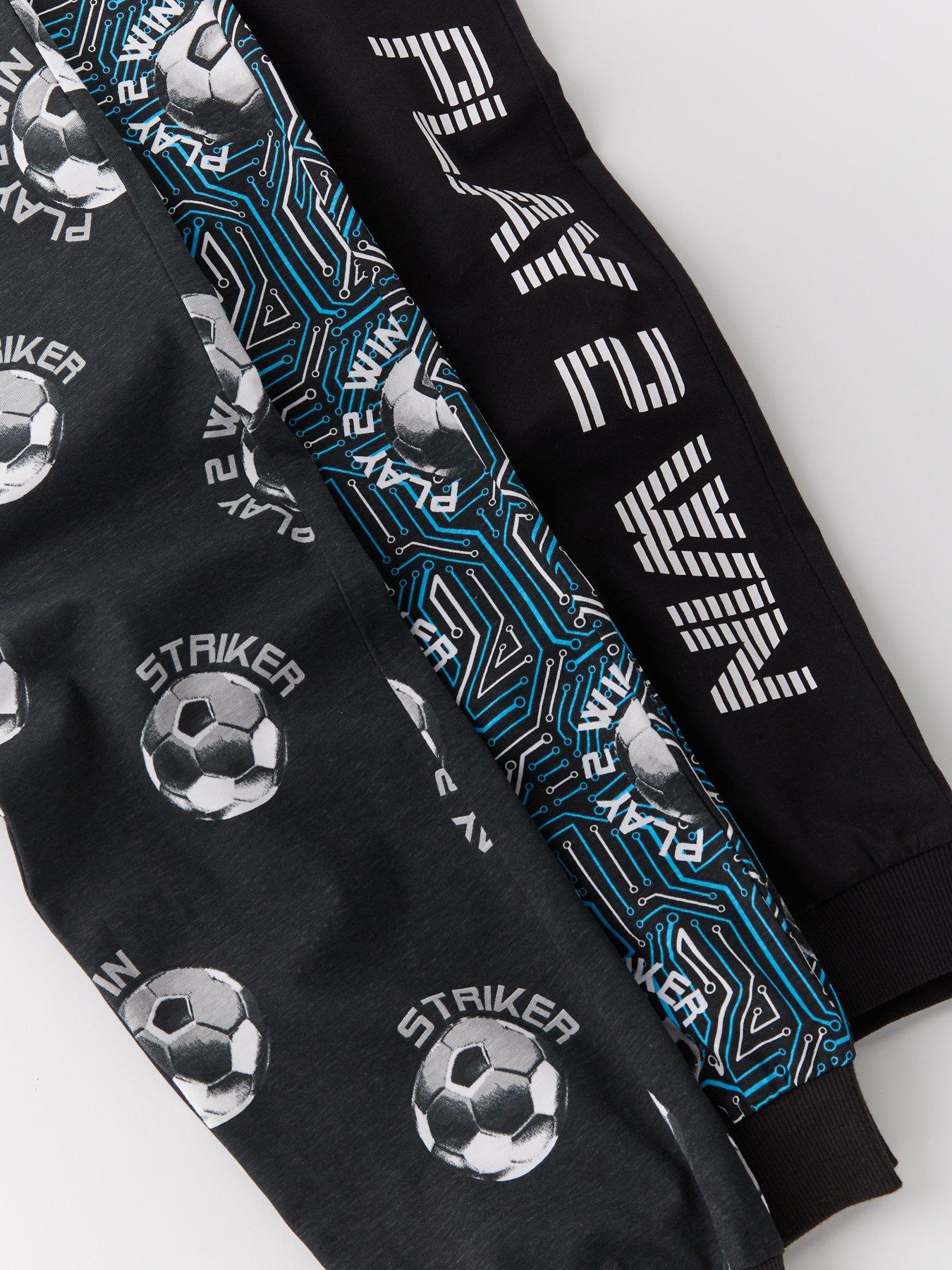 Image 4 of 5 of The Very Collection Boys 3 Pack Football Pyjamas - Multi
