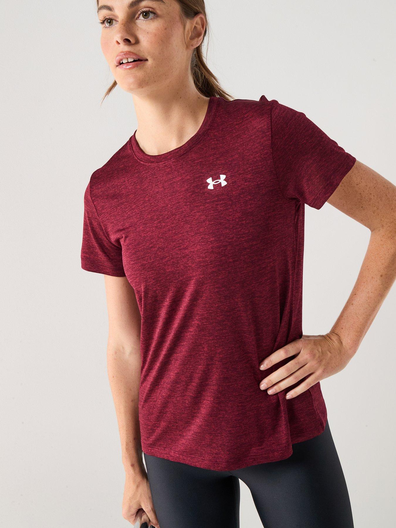 undefined Womens Training Tech Twist T-Shirt - Burgundy