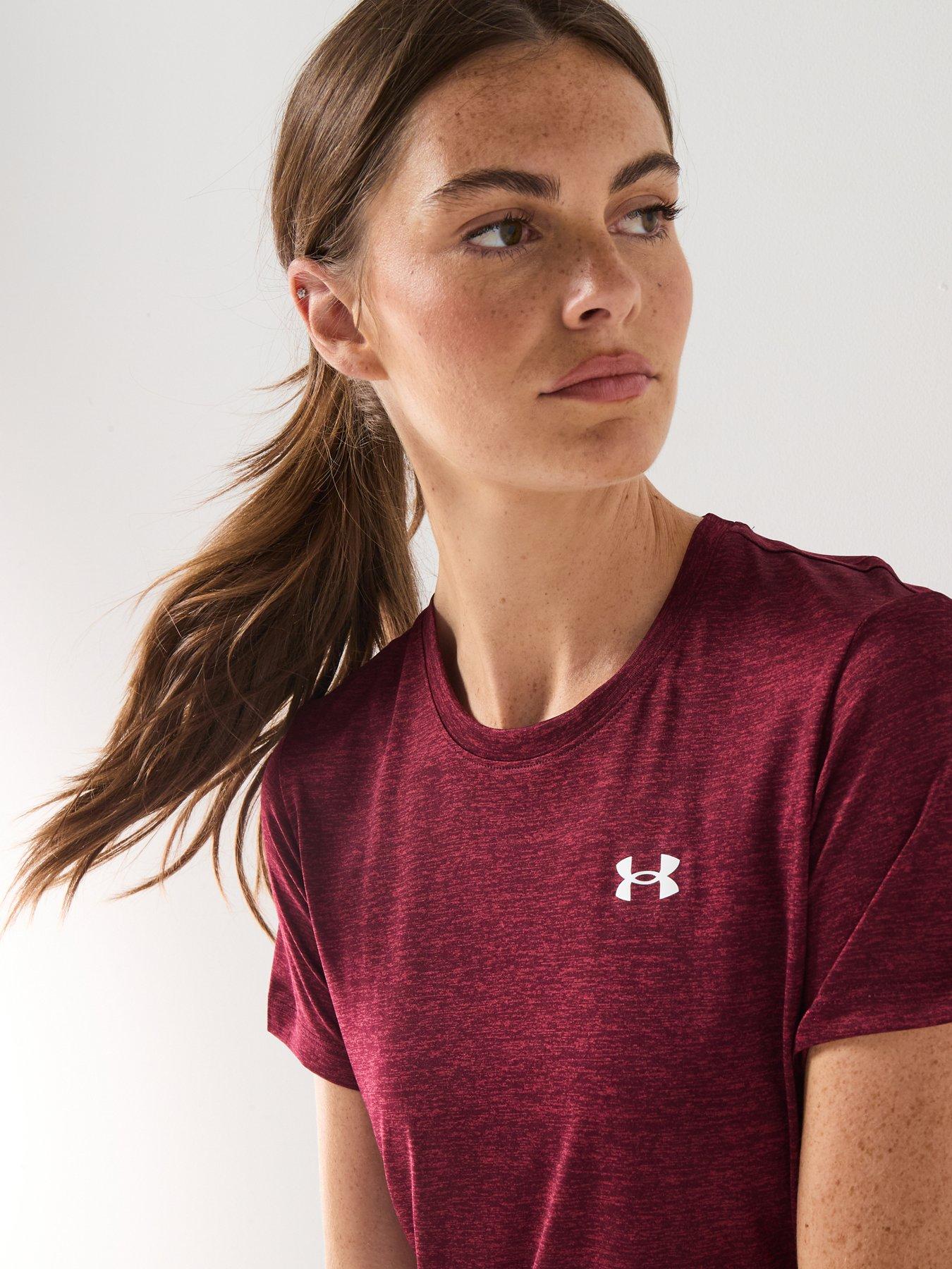 Image 4 of 6 of UNDER ARMOUR Womens Training Tech Twist T-Shirt - Burgundy
